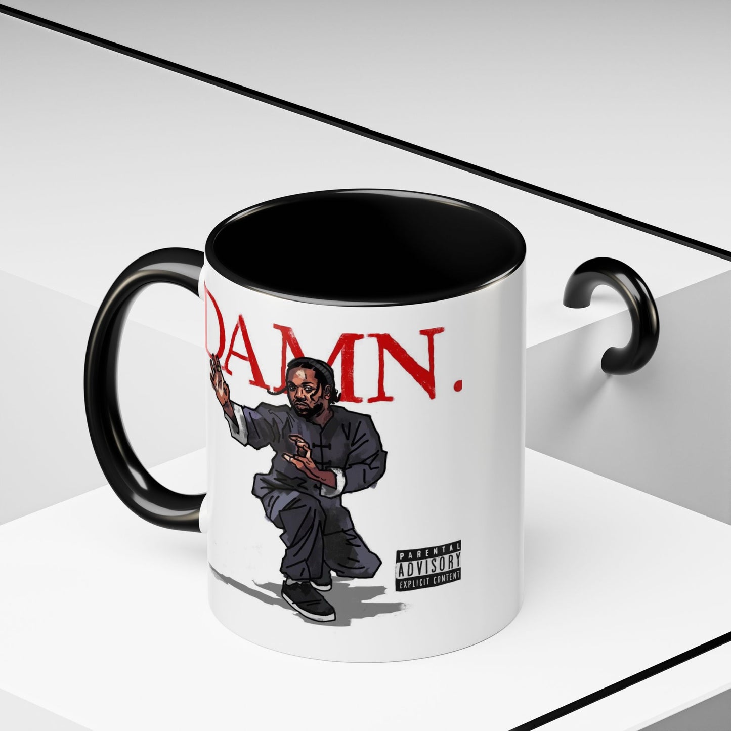 Kendrick Lamar “Kung Fu Kenny” DAMN Mug – Hip-Hop Coffee Cup, Artistic Fan Gift