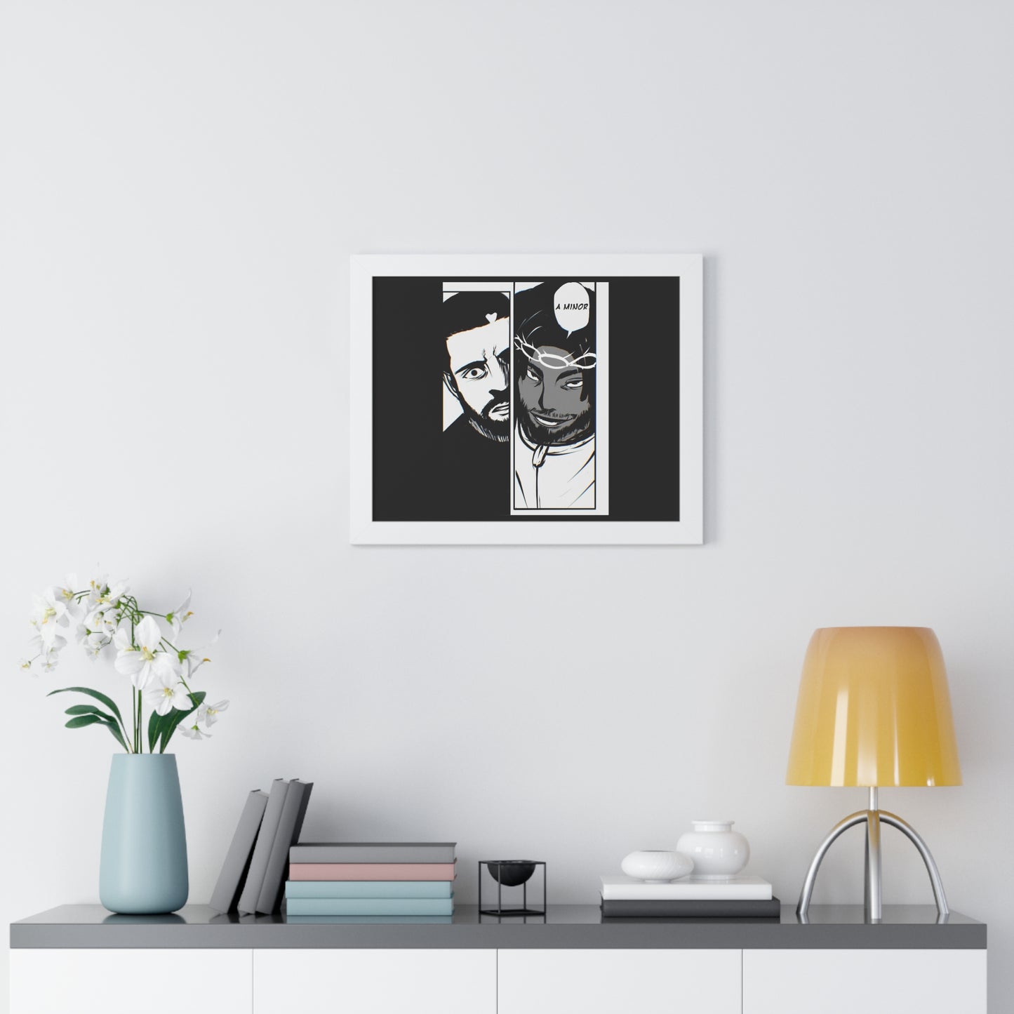 Kendrick Lamar Drake Anime Battle - Framed Comic Art Poster