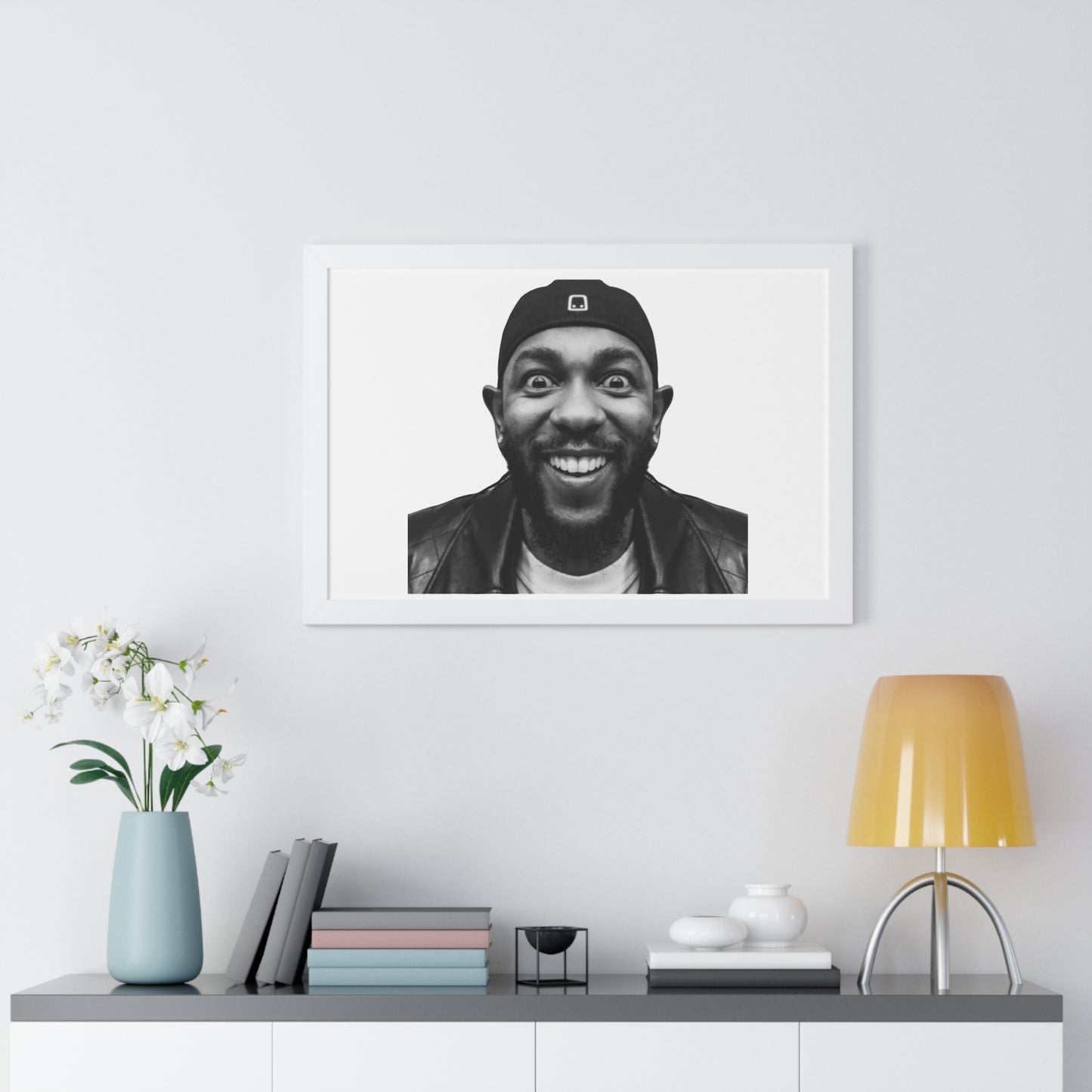 Kendrick Lamar Meme Face Mustard - Framed Poster