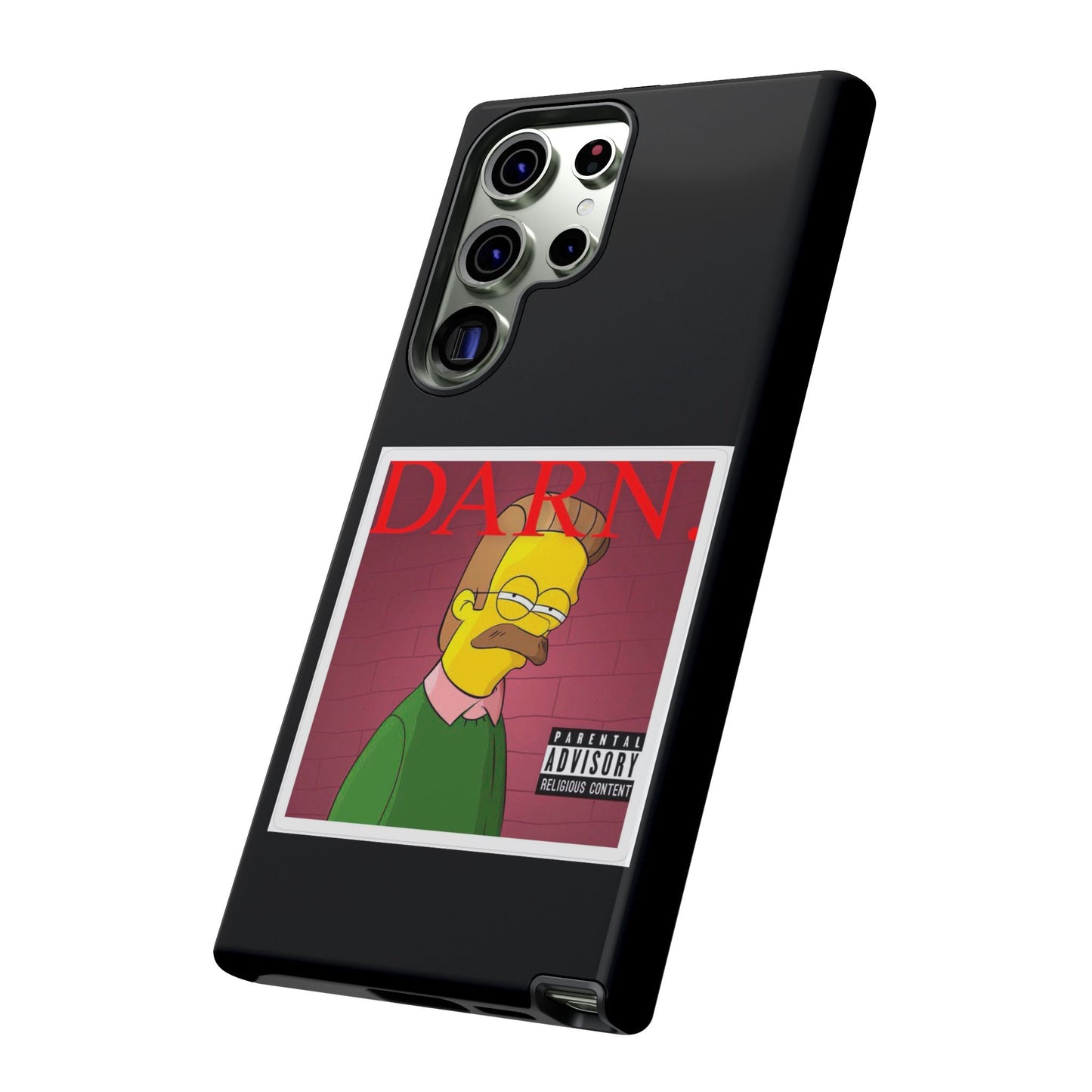 Kendrick Lamar X Simpsons "DARN" Ned Flanders Tough Phone Case – Funny Rap Mashup Cover for iPhone, Samsung, & More