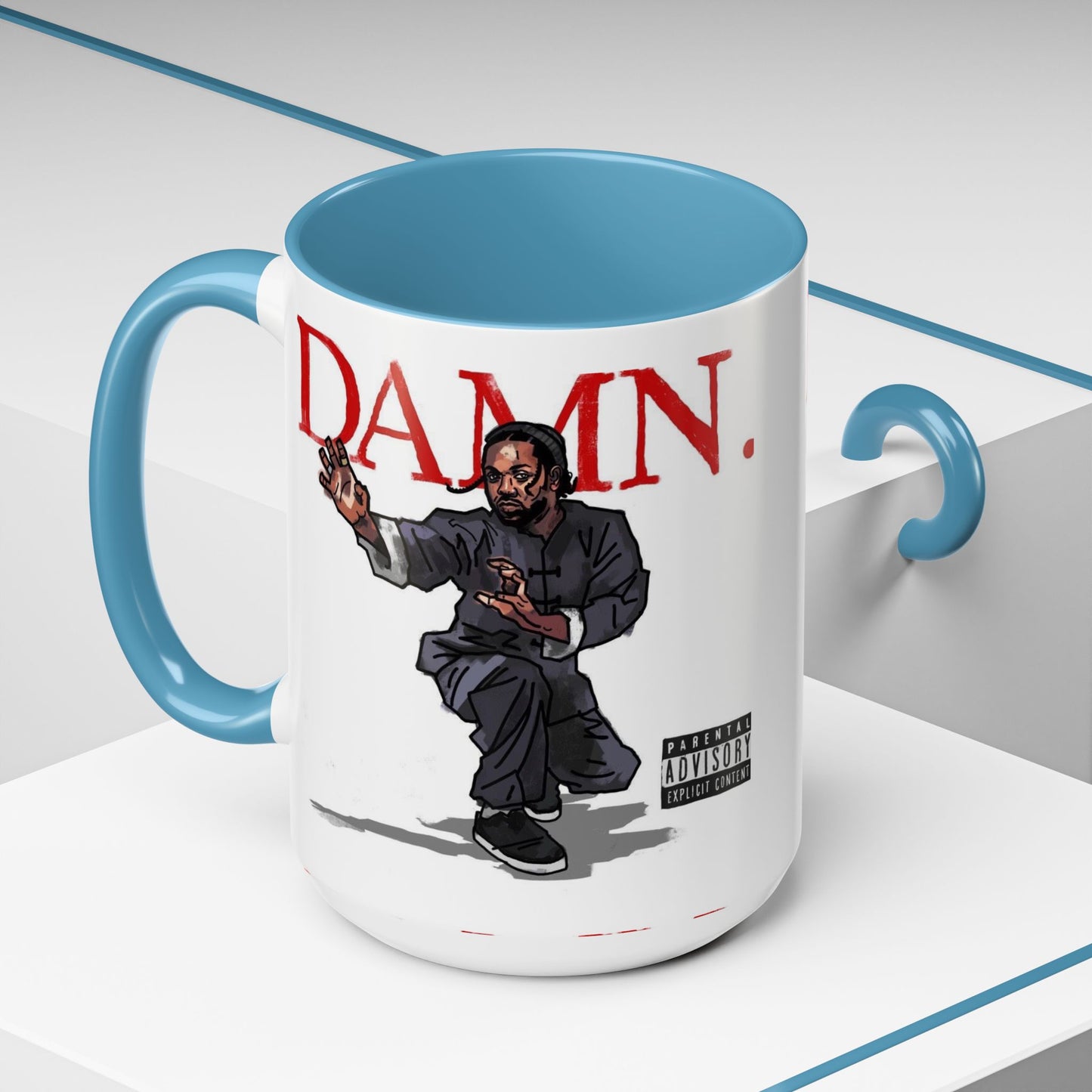 Kendrick Lamar “Kung Fu Kenny” DAMN Mug – Hip-Hop Coffee Cup, Artistic Fan Gift