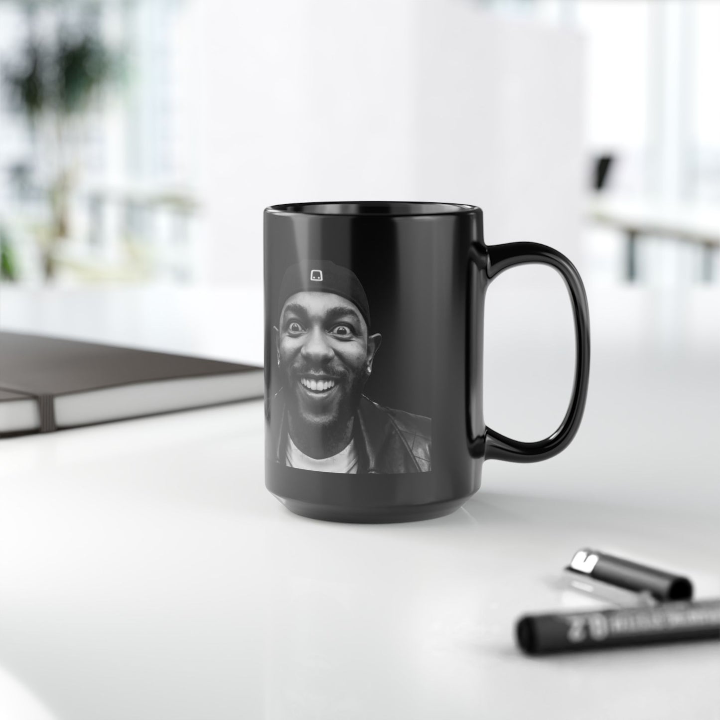 Kendrick Lamar Meme Face Mustard - Mug, Black