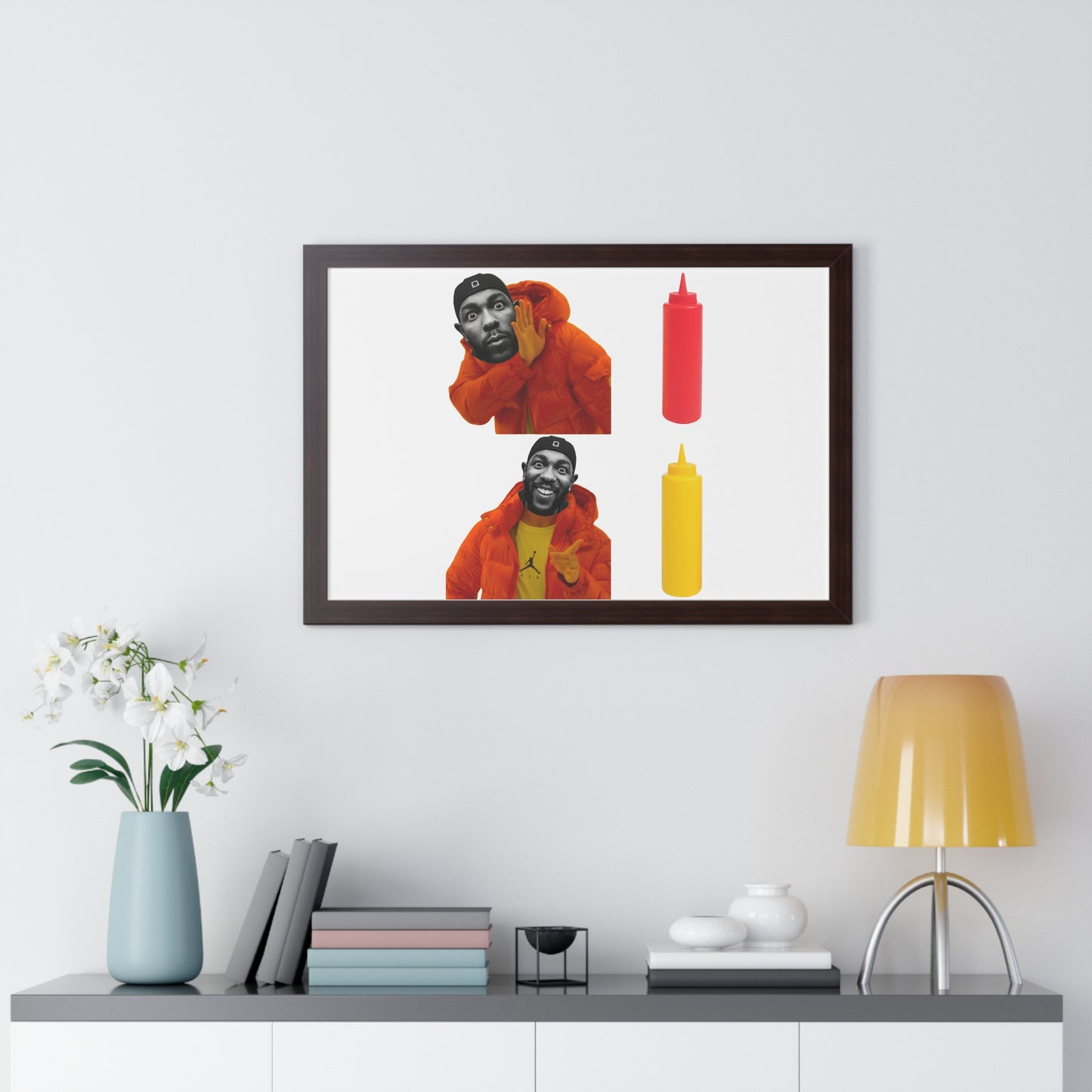 Kendrick Lamar MUSTARD Drake Meme - Framed Poster
