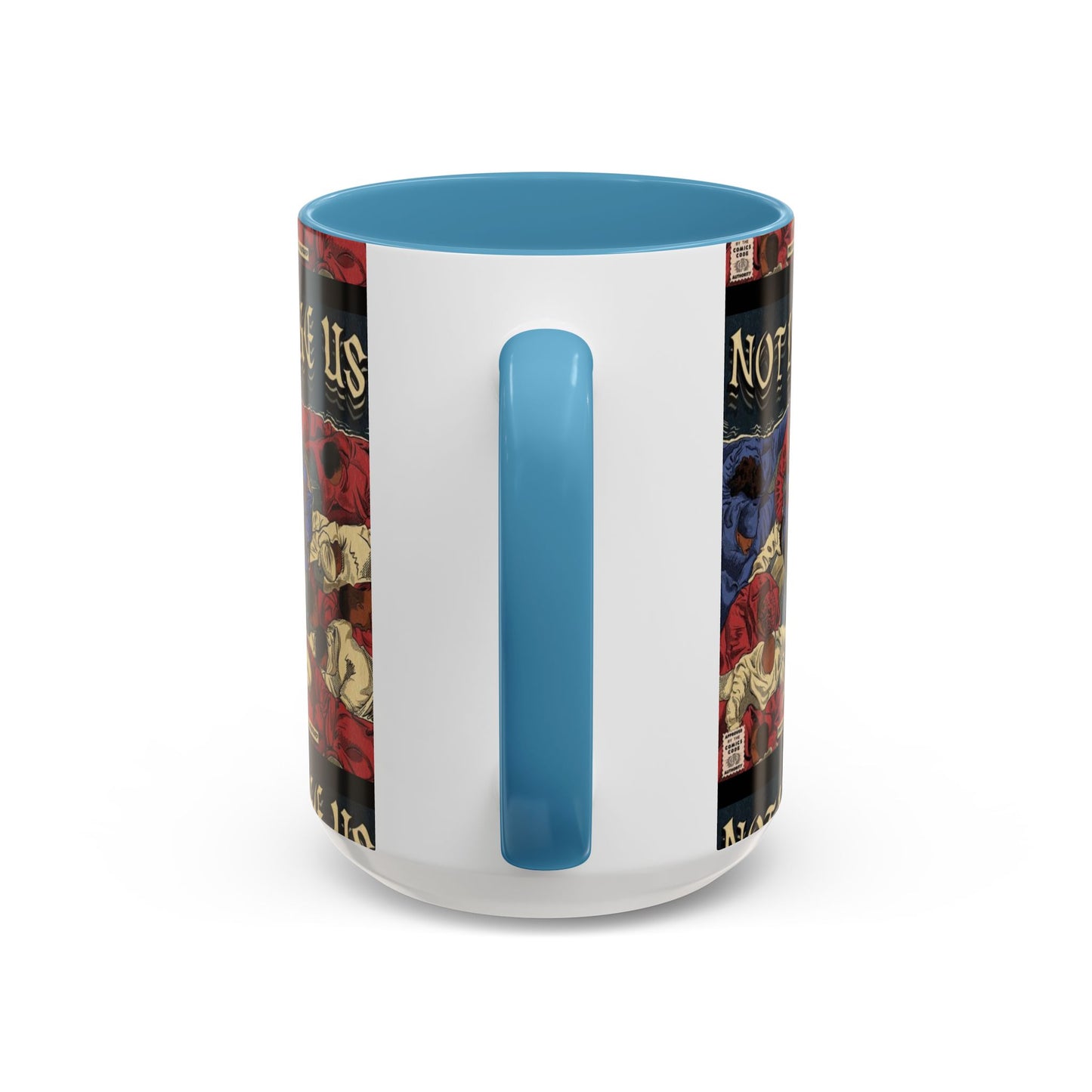 Kendrick Lamar "Not Like Us" Comic Mug – Hip-Hop Coffee Cup, Rap Art Gift, Color Accent Ceramic