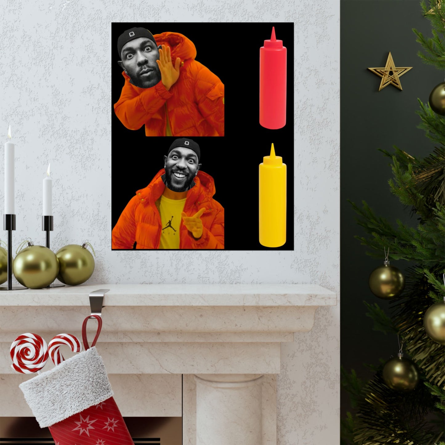 Kendrick Lamar MUSTARD Drake Meme - Matte Posters, Vibrant