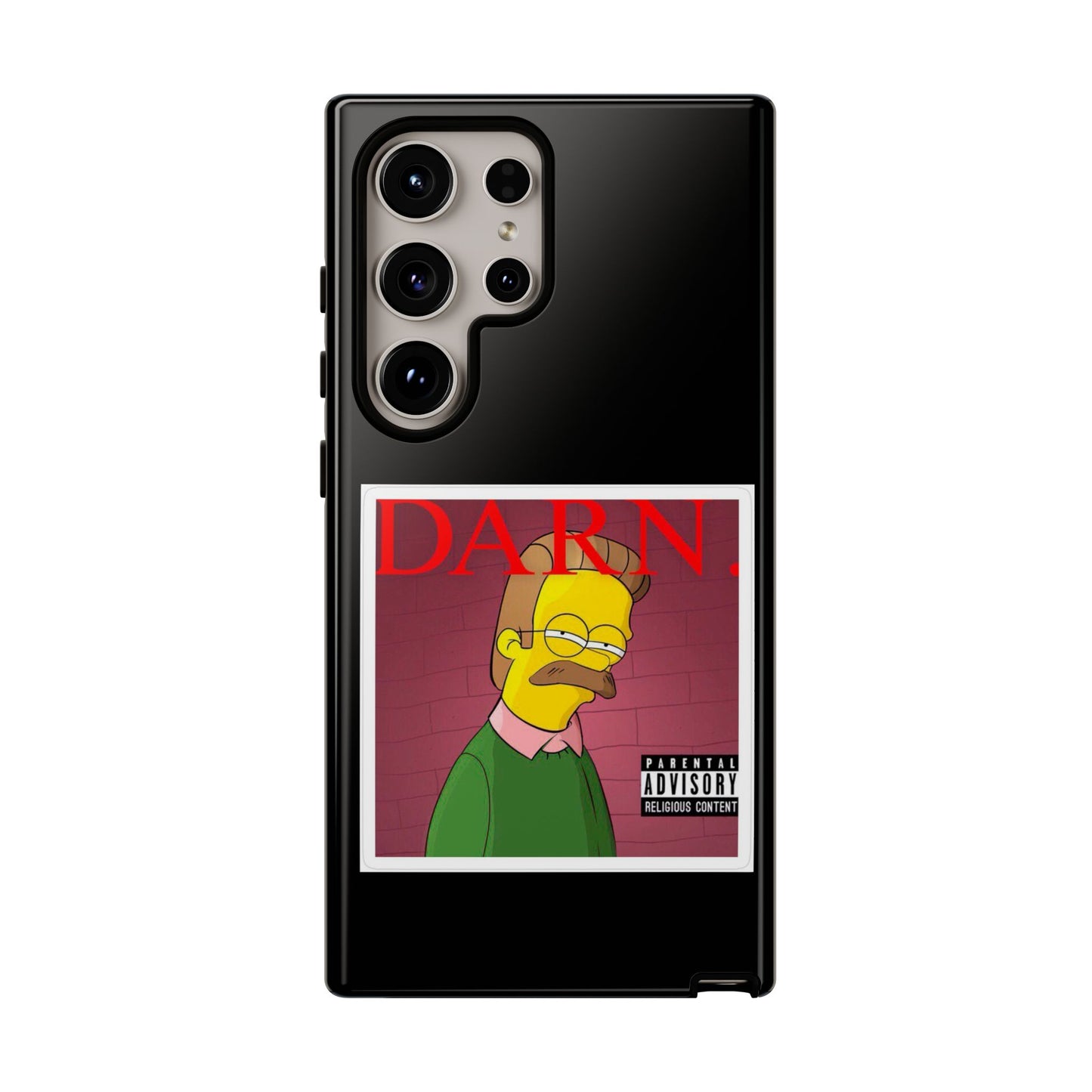 Kendrick Lamar X Simpsons "DARN" Ned Flanders Tough Phone Case – Funny Rap Mashup Cover for iPhone, Samsung, & More