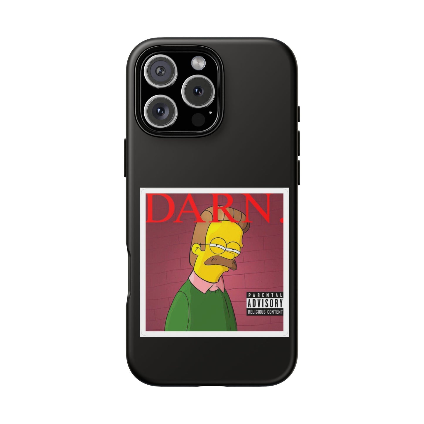 Kendrick Lamar X Simpsons "DARN" Ned Flanders Tough Phone Case – Funny Rap Mashup Cover for iPhone, Samsung, & More