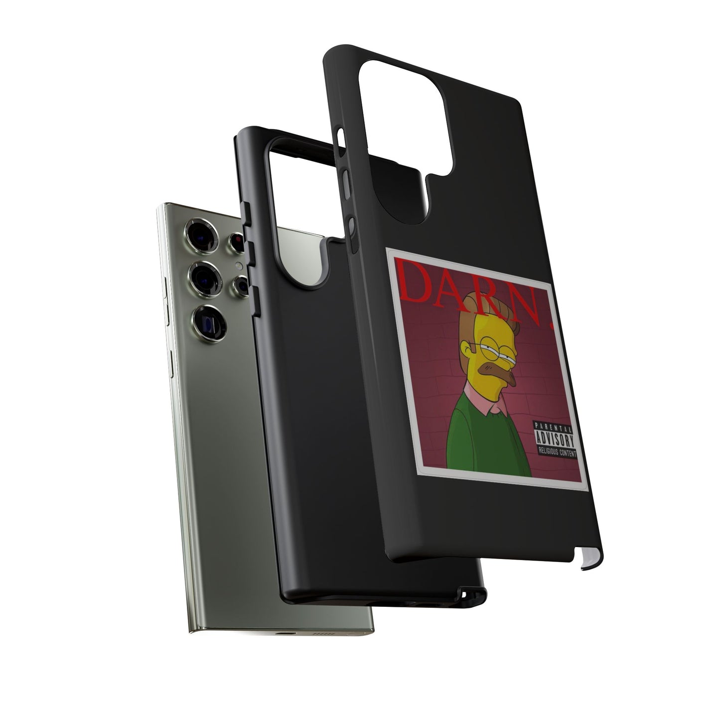 Kendrick Lamar X Simpsons "DARN" Ned Flanders Tough Phone Case – Funny Rap Mashup Cover for iPhone, Samsung, & More