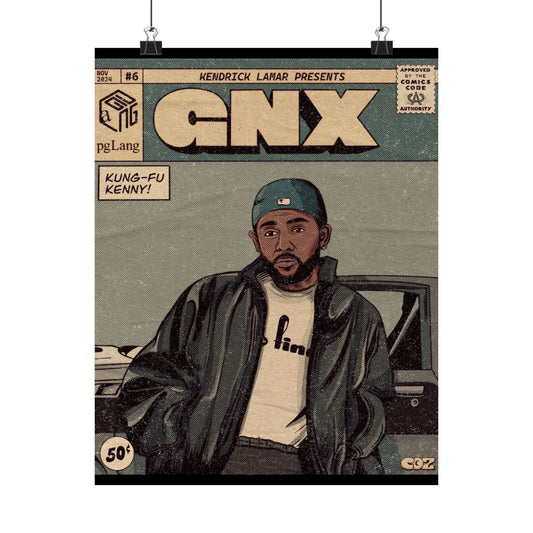 Kendrick Lamar "GNX" Comic Book Cover - Matte Poster – Wall Art Print | Hip-Hop Room Decor | Rap Album Cover Aesthetic