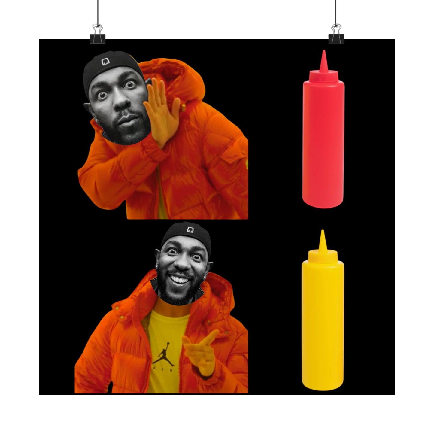 Kendrick Lamar MUSTARD Drake Meme - Matte Posters, Vibrant