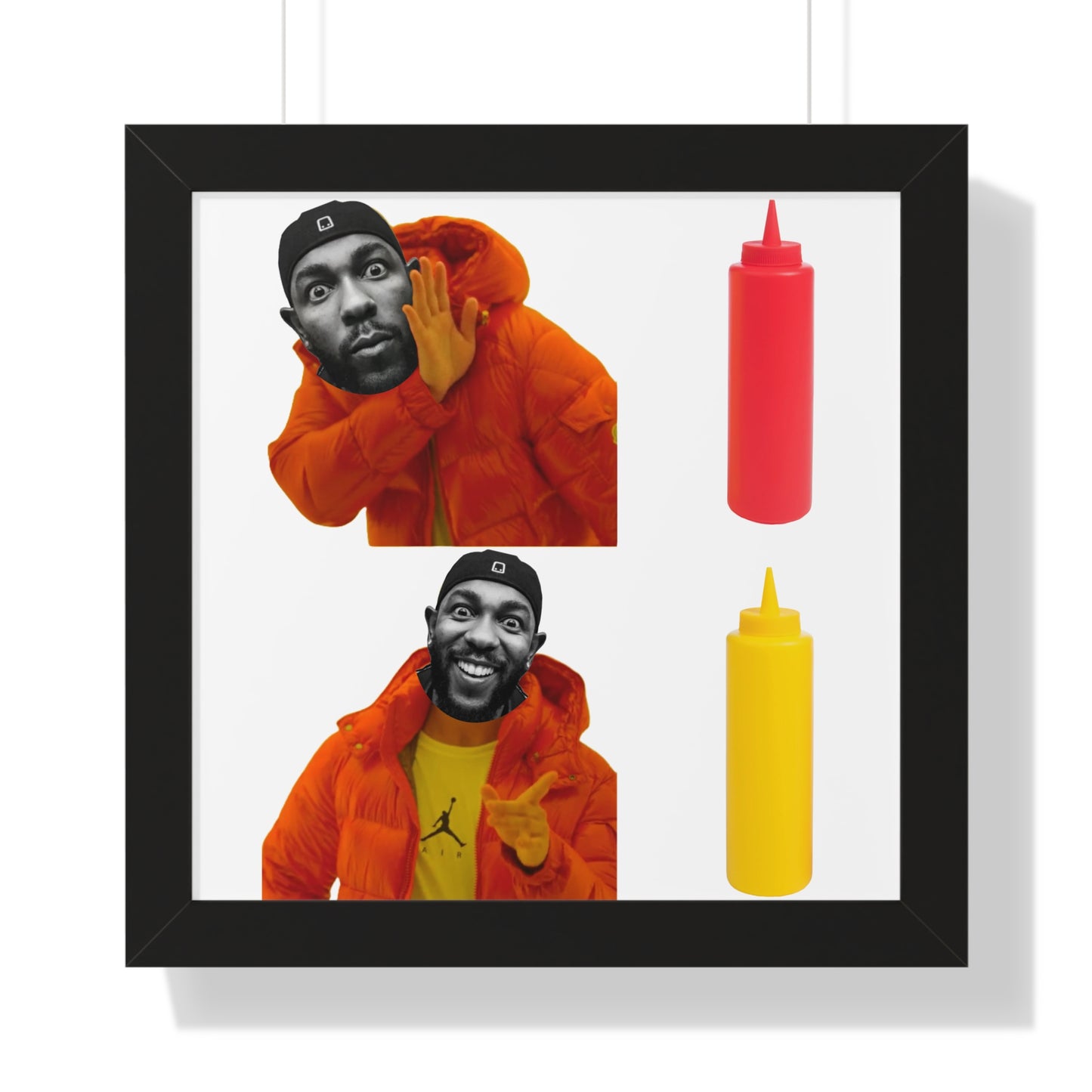 Kendrick Lamar MUSTARD Drake Meme - Framed Poster