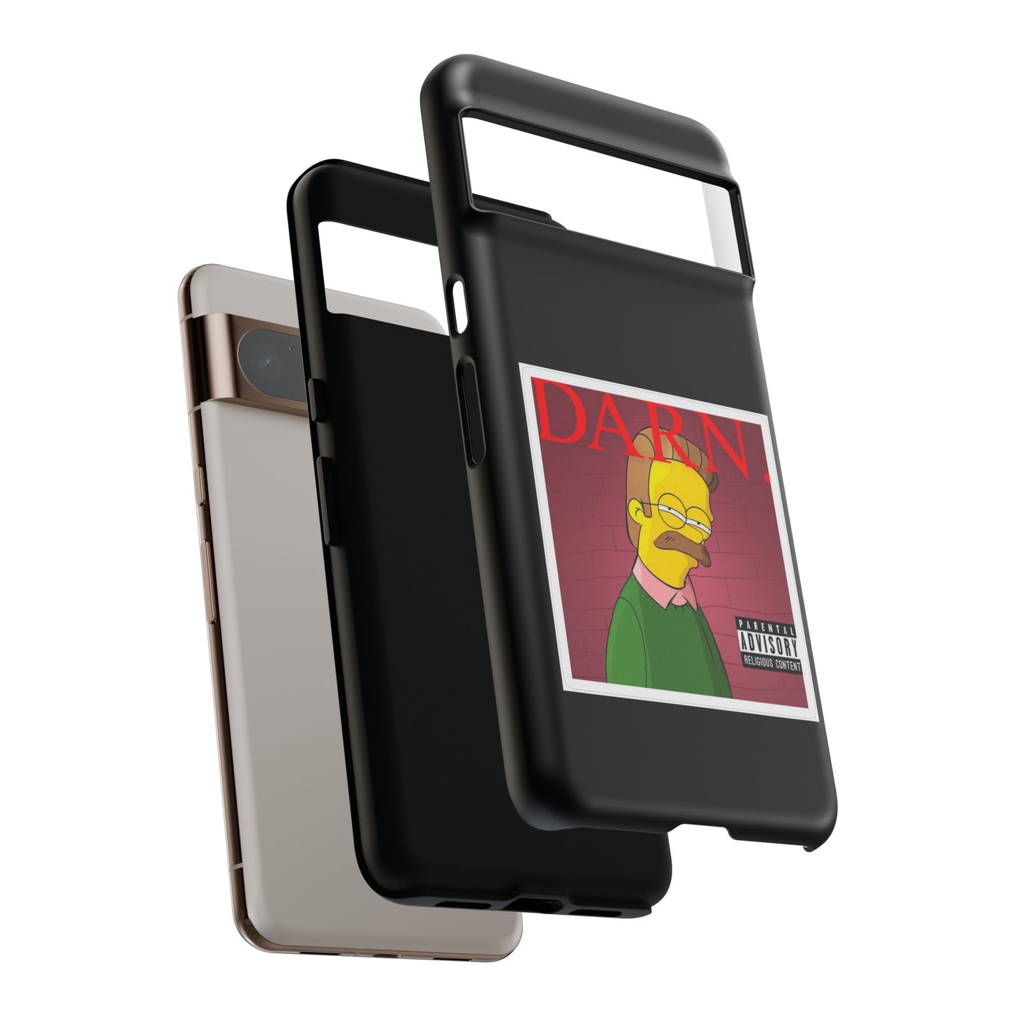 Kendrick Lamar X Simpsons "DARN" Ned Flanders Tough Phone Case – Funny Rap Mashup Cover for iPhone, Samsung, & More