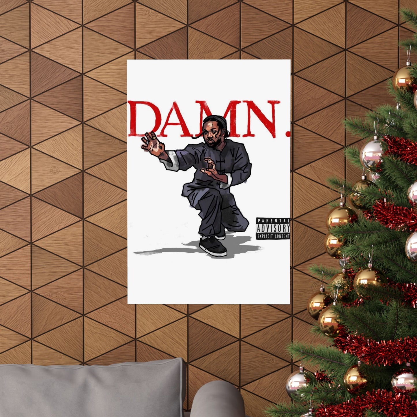 Kendrick Lamar "Kung Fu Kenny" DAMN Album - Matte Poster - Art Print – Hip Hop Matte Wall Decor – Rap Music Fan Gift