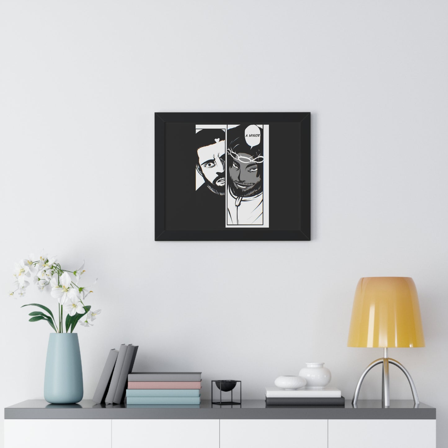 Kendrick Lamar Drake Anime Battle - Framed Comic Art Poster