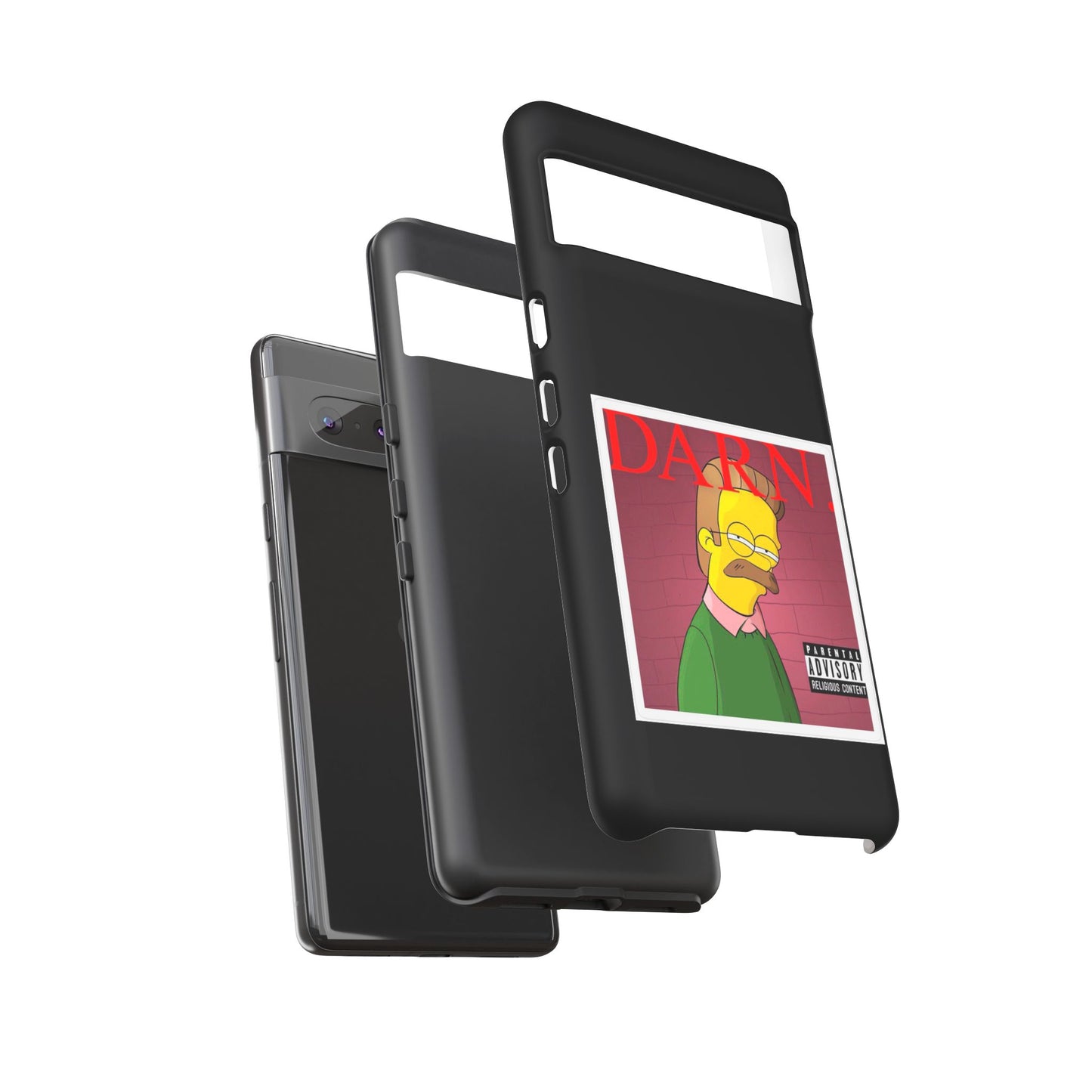 Kendrick Lamar X Simpsons "DARN" Ned Flanders Tough Phone Case – Funny Rap Mashup Cover for iPhone, Samsung, & More