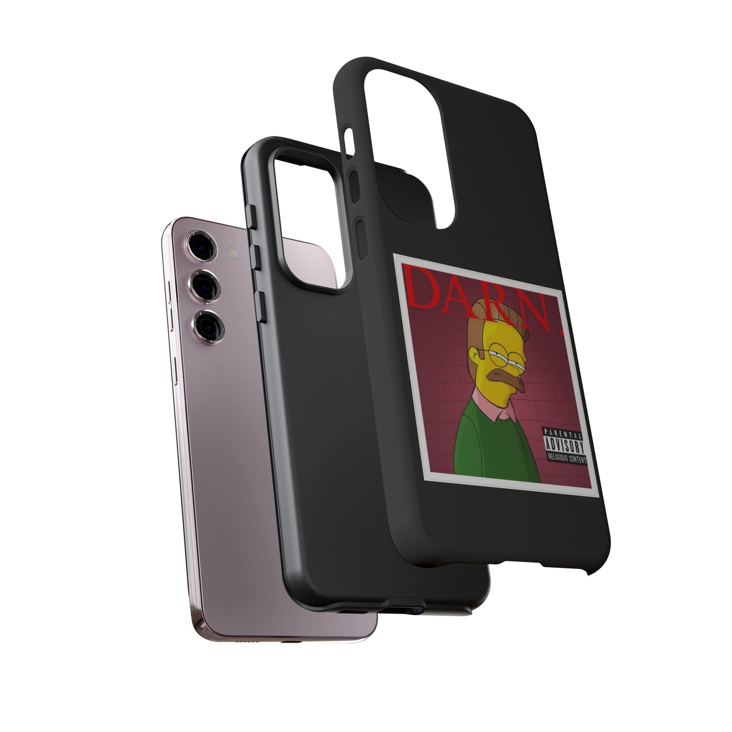 Kendrick Lamar X Simpsons "DARN" Ned Flanders Tough Phone Case – Funny Rap Mashup Cover for iPhone, Samsung, & More