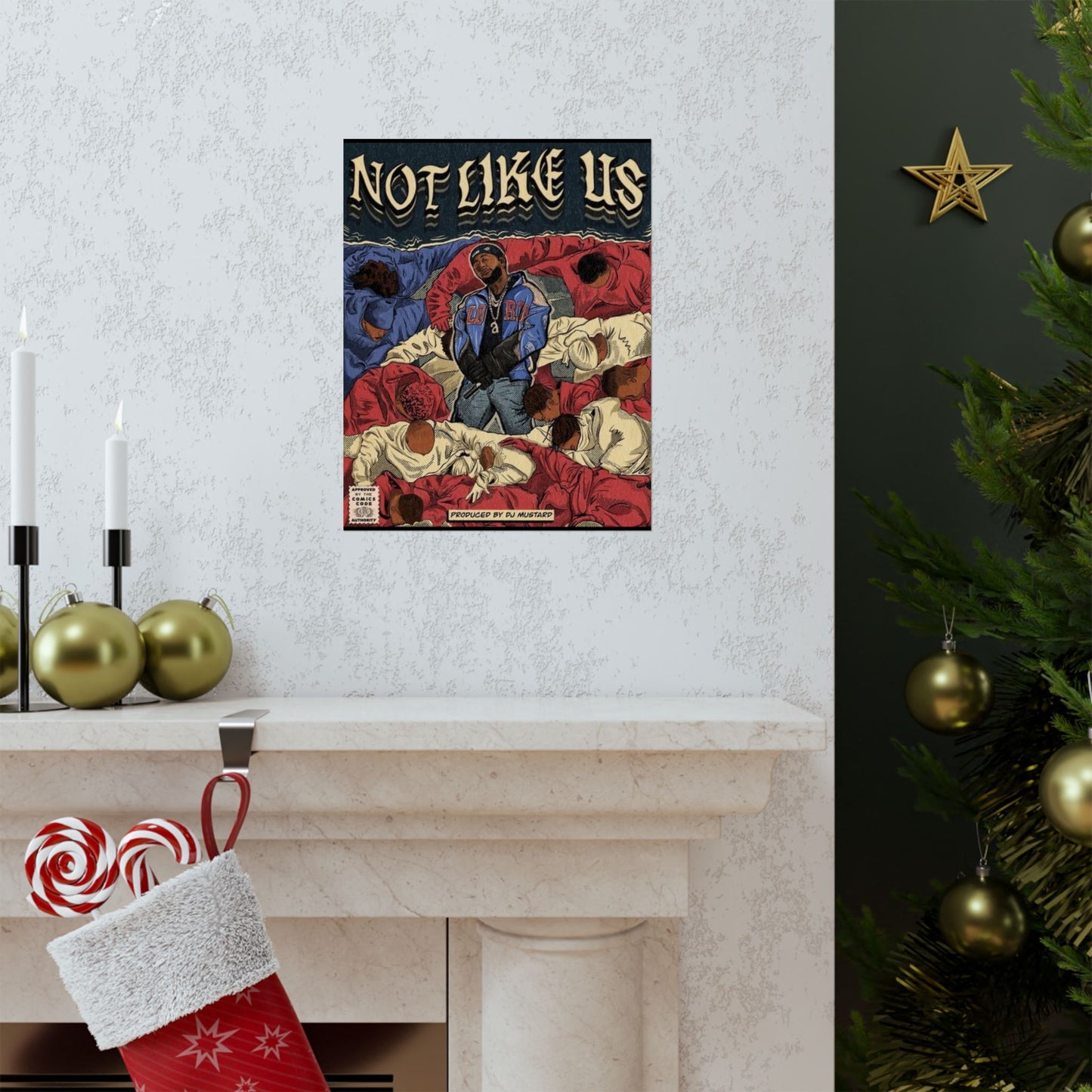 Kendrick Lamar "Not Like Us" Comic Book Cover - Matte Poster – Hip Hop Wall Art, Music Legend Print, Matte Finish Poster for Home & Office Decor