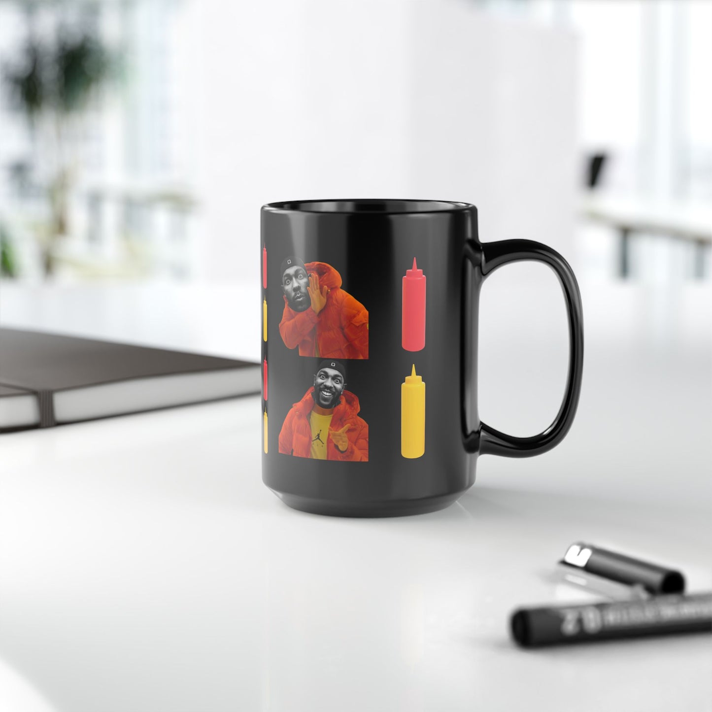 Kendrick Lamar MUSTARD Drake Meme - Mug, Black (11oz, 15oz)