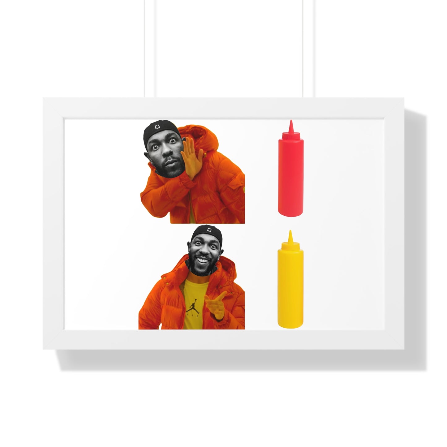 Kendrick Lamar MUSTARD Drake Meme - Framed Poster