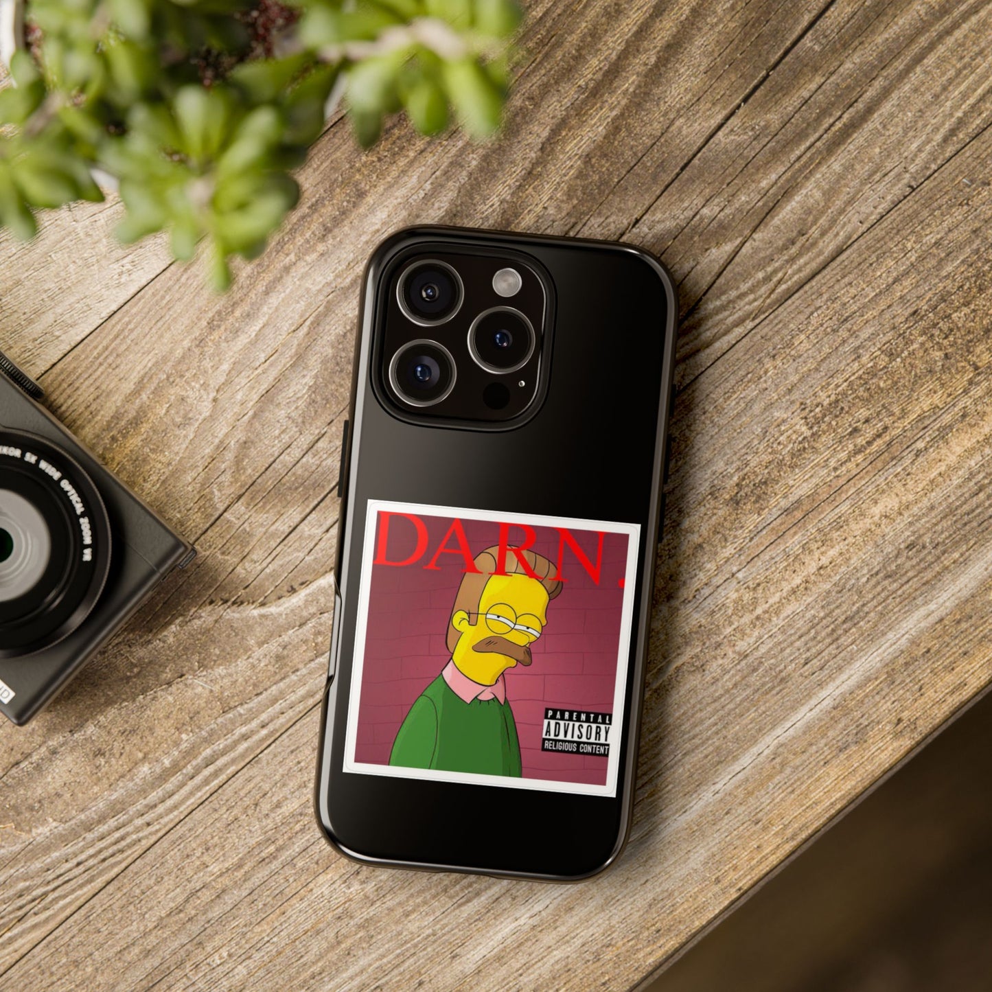 Kendrick Lamar X Simpsons "DARN" Ned Flanders Tough Phone Case – Funny Rap Mashup Cover for iPhone, Samsung, & More