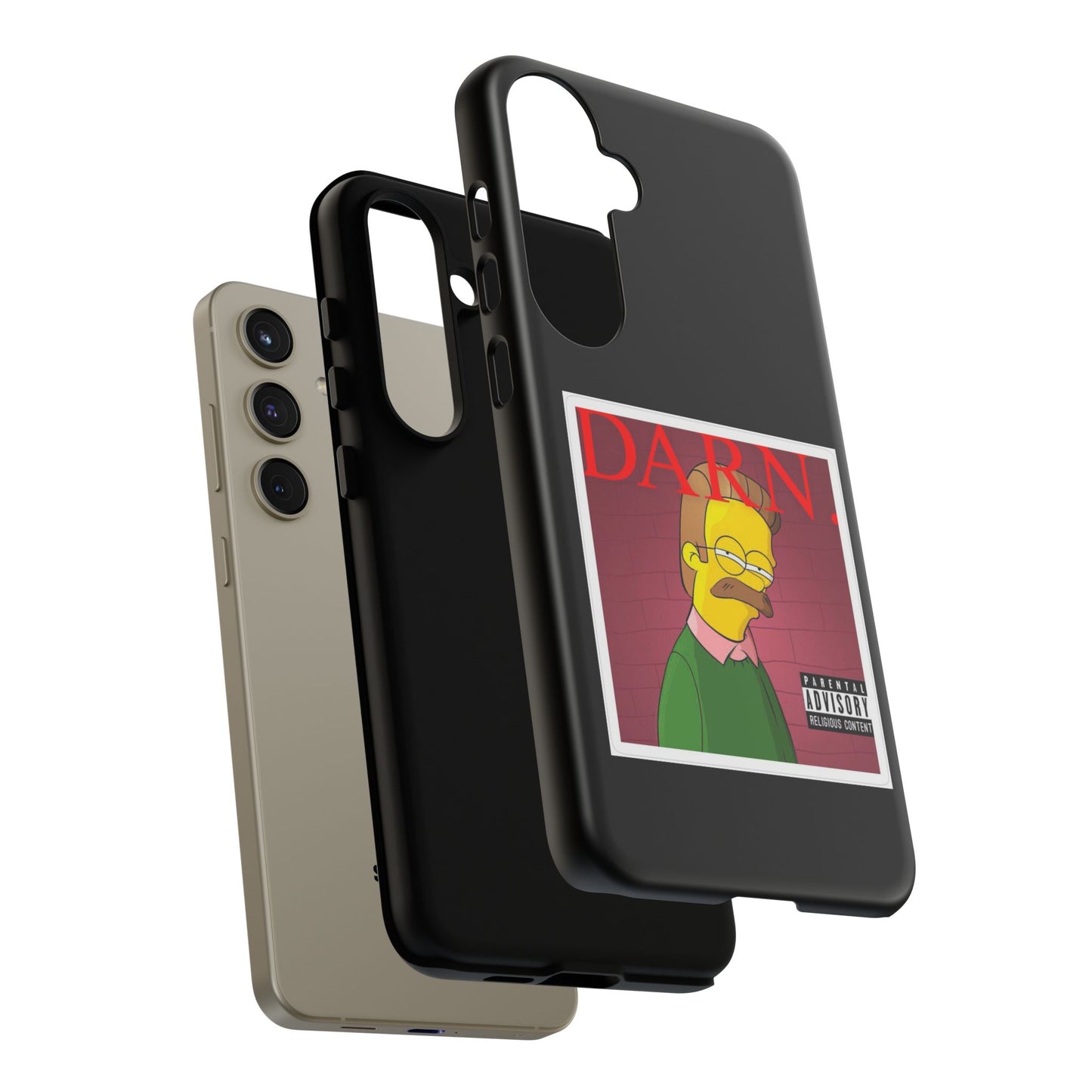 Kendrick Lamar X Simpsons "DARN" Ned Flanders Tough Phone Case – Funny Rap Mashup Cover for iPhone, Samsung, & More