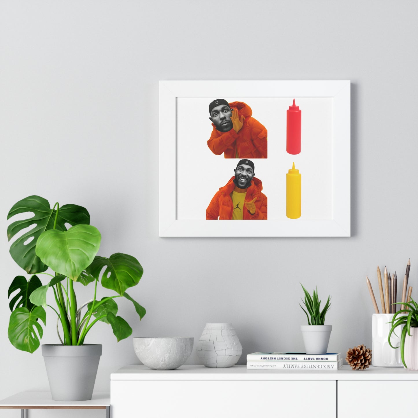 Kendrick Lamar MUSTARD Drake Meme - Framed Poster