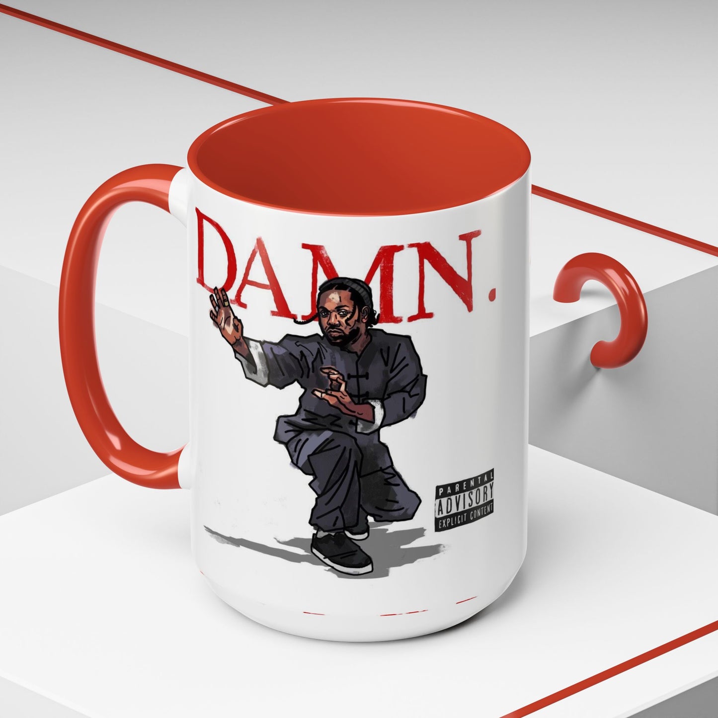 Kendrick Lamar “Kung Fu Kenny” DAMN Mug – Hip-Hop Coffee Cup, Artistic Fan Gift