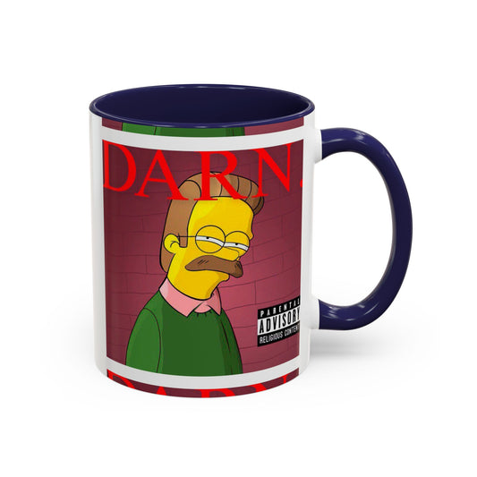 Kendrick Lamar x Simpsons "DARN" Ned Flanders Mashup Mug – Funny Hip Hop Accent Coffee Cup – 11oz & 15oz
