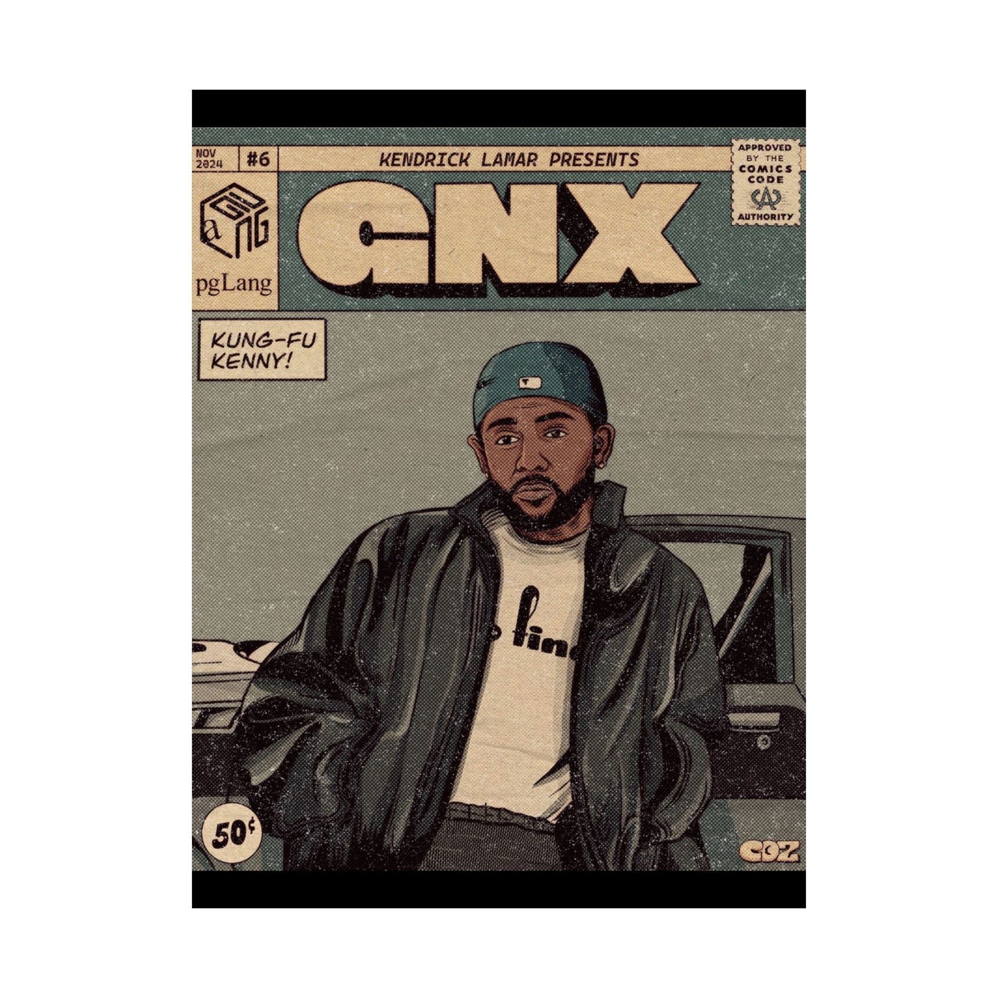 Kendrick Lamar "GNX" Comic Book Cover - Matte Poster – Wall Art Print | Hip-Hop Room Decor | Rap Album Cover Aesthetic