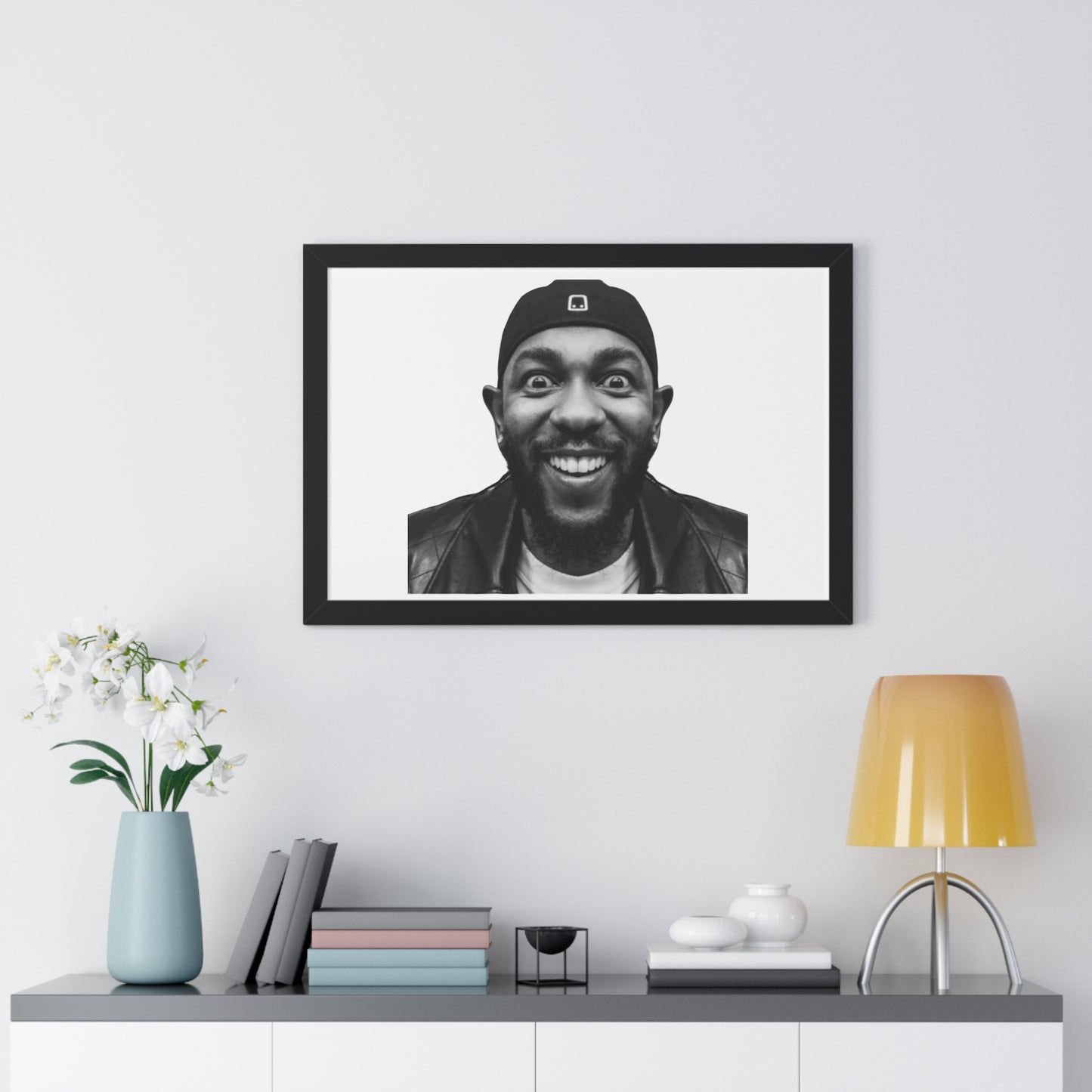Kendrick Lamar Meme Face Mustard - Framed Poster