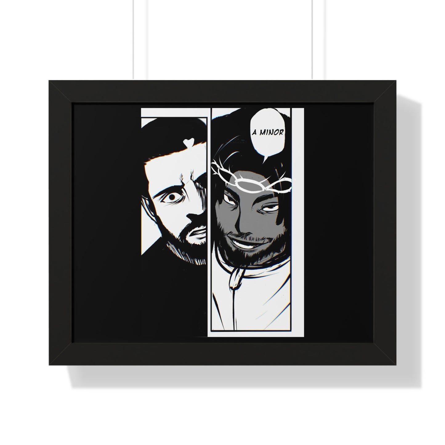 Kendrick Lamar Drake Anime Battle - Framed Comic Art Poster