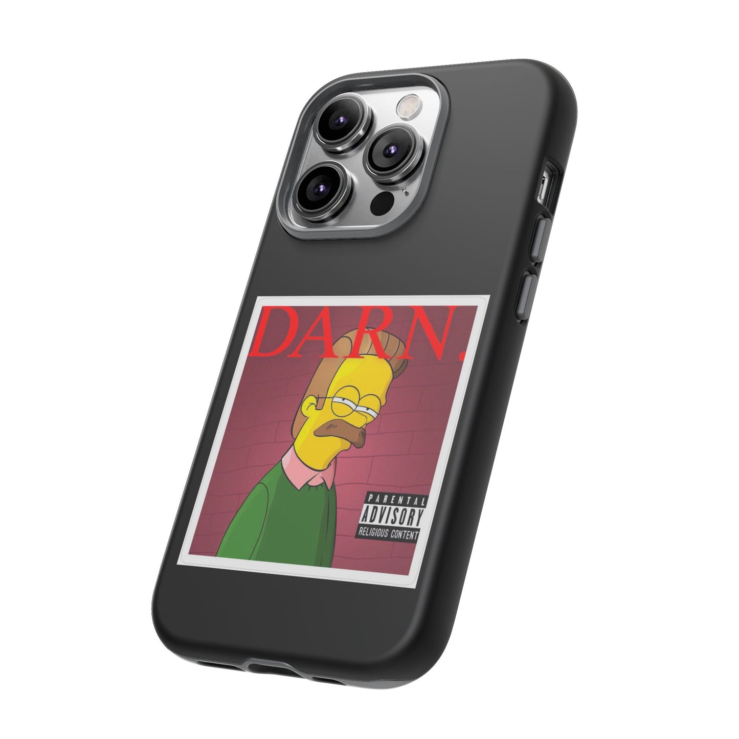 Kendrick Lamar X Simpsons "DARN" Ned Flanders Tough Phone Case – Funny Rap Mashup Cover for iPhone, Samsung, & More