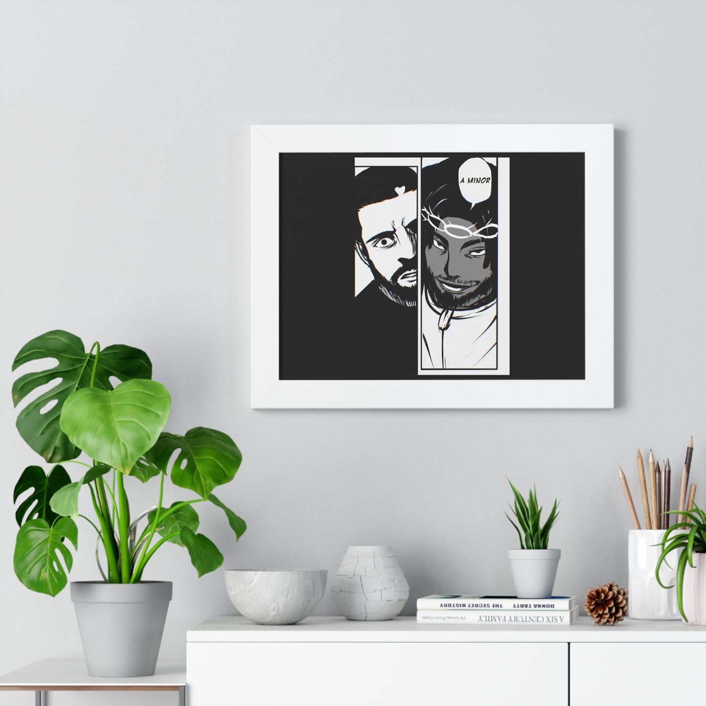 Kendrick Lamar Drake Anime Battle - Framed Comic Art Poster