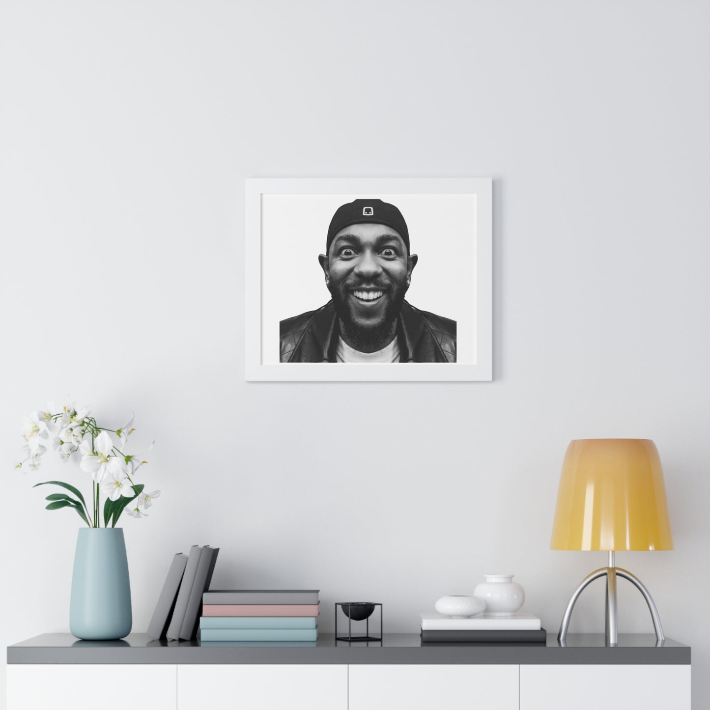 Kendrick Lamar Meme Face Mustard - Framed Poster