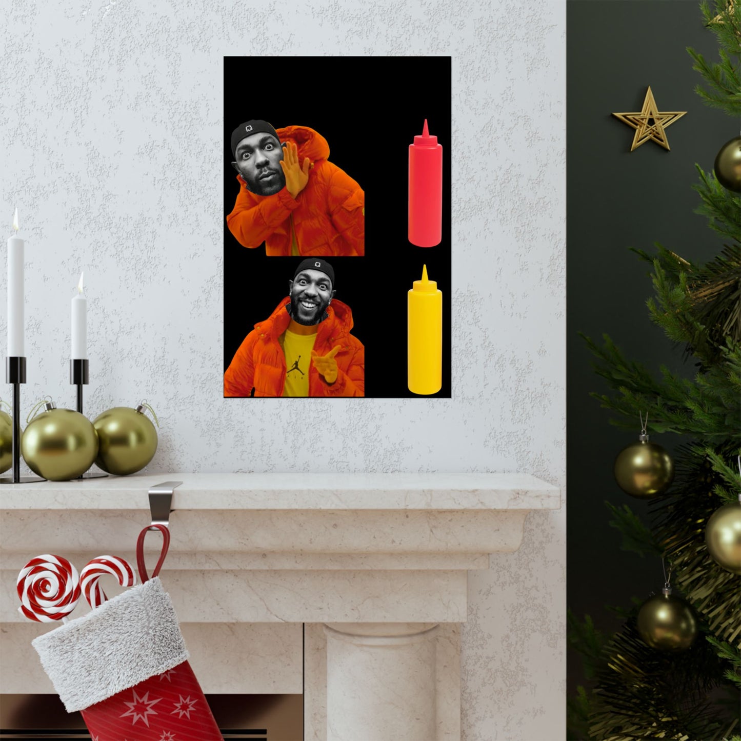 Kendrick Lamar MUSTARD Drake Meme - Matte Posters, Vibrant