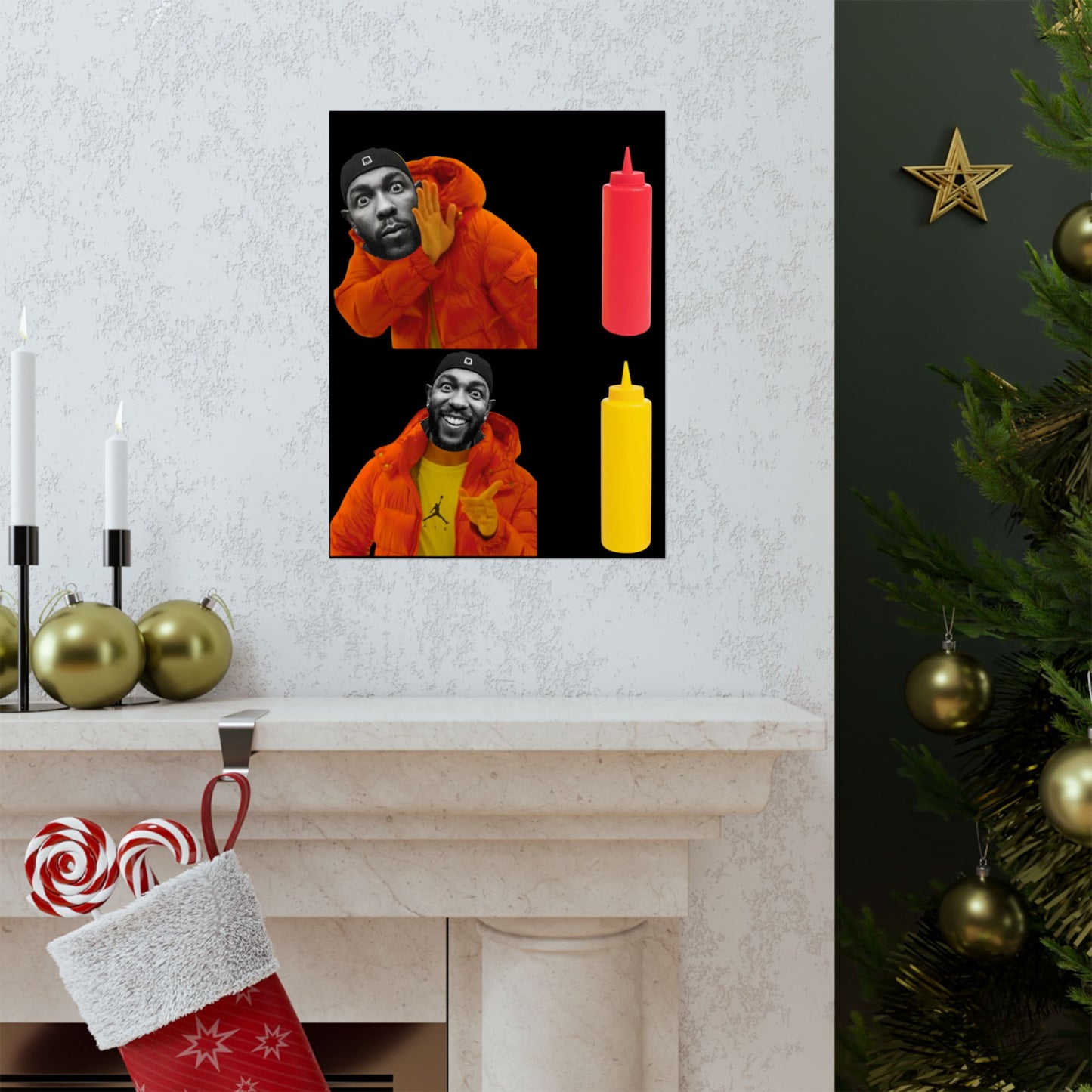 Kendrick Lamar MUSTARD Drake Meme - Matte Posters, Vibrant