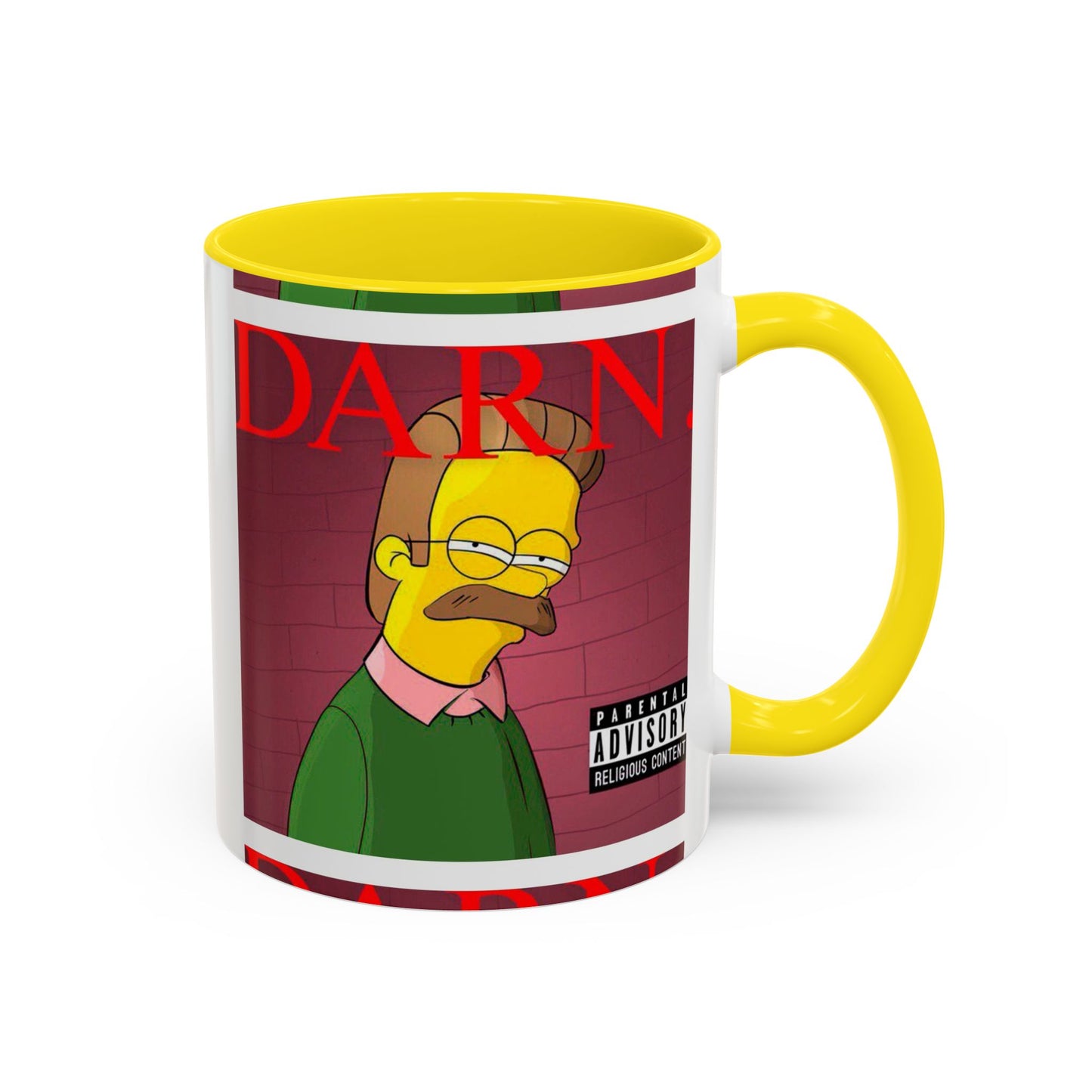 Kendrick Lamar x Simpsons "DARN" Ned Flanders Mashup Mug – Funny Hip Hop Accent Coffee Cup – 11oz & 15oz