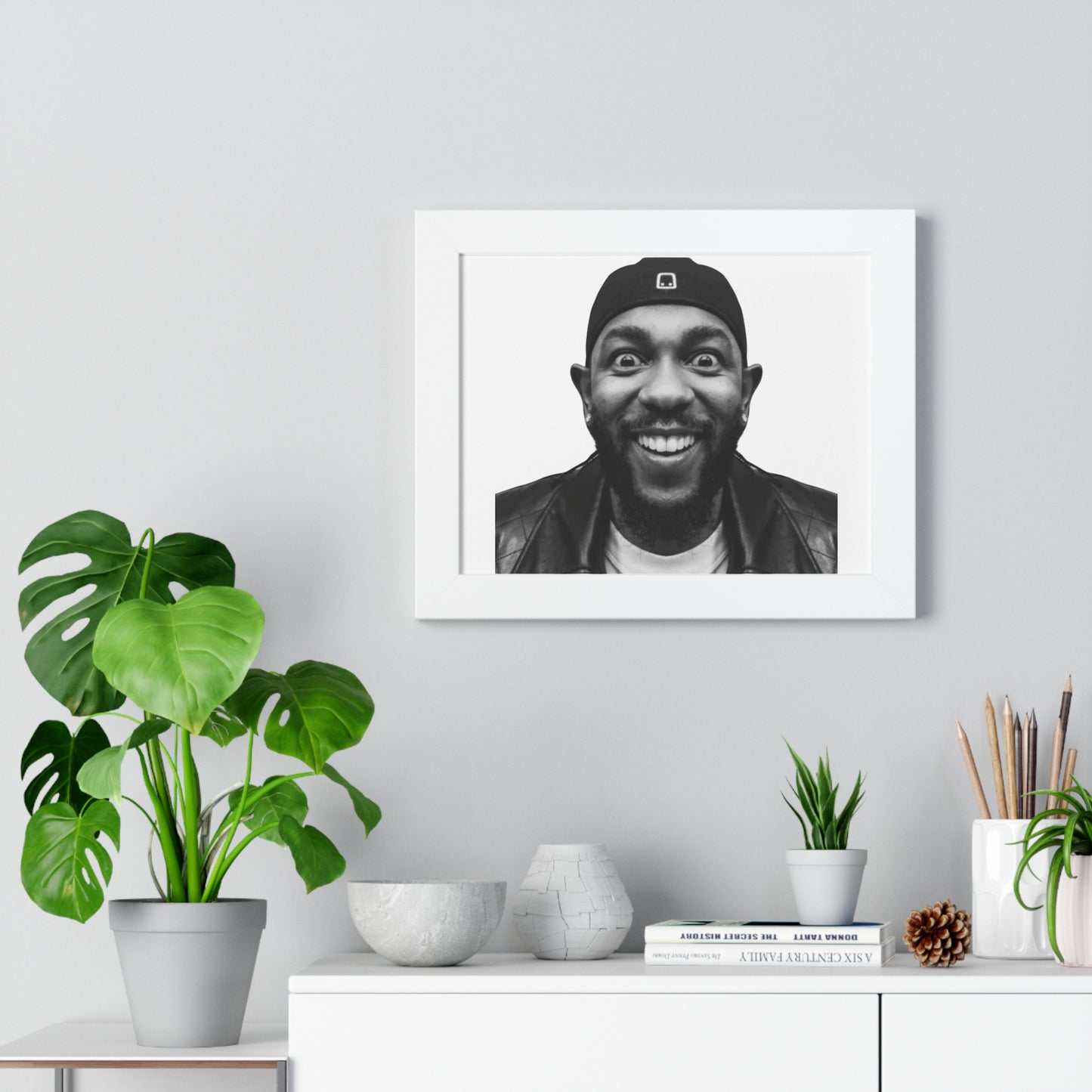 Kendrick Lamar Meme Face Mustard - Framed Poster