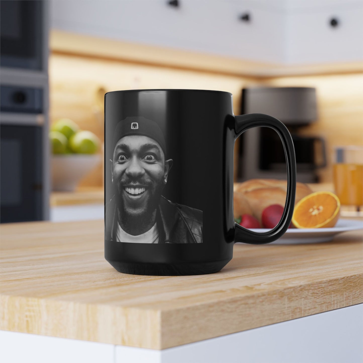 Kendrick Lamar Meme Face Mustard - Mug, Black