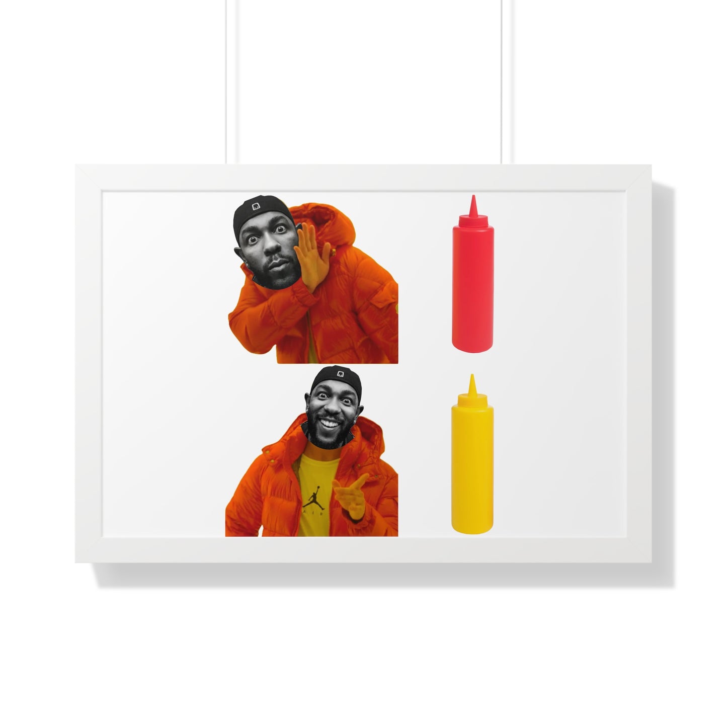 Kendrick Lamar MUSTARD Drake Meme - Framed Poster