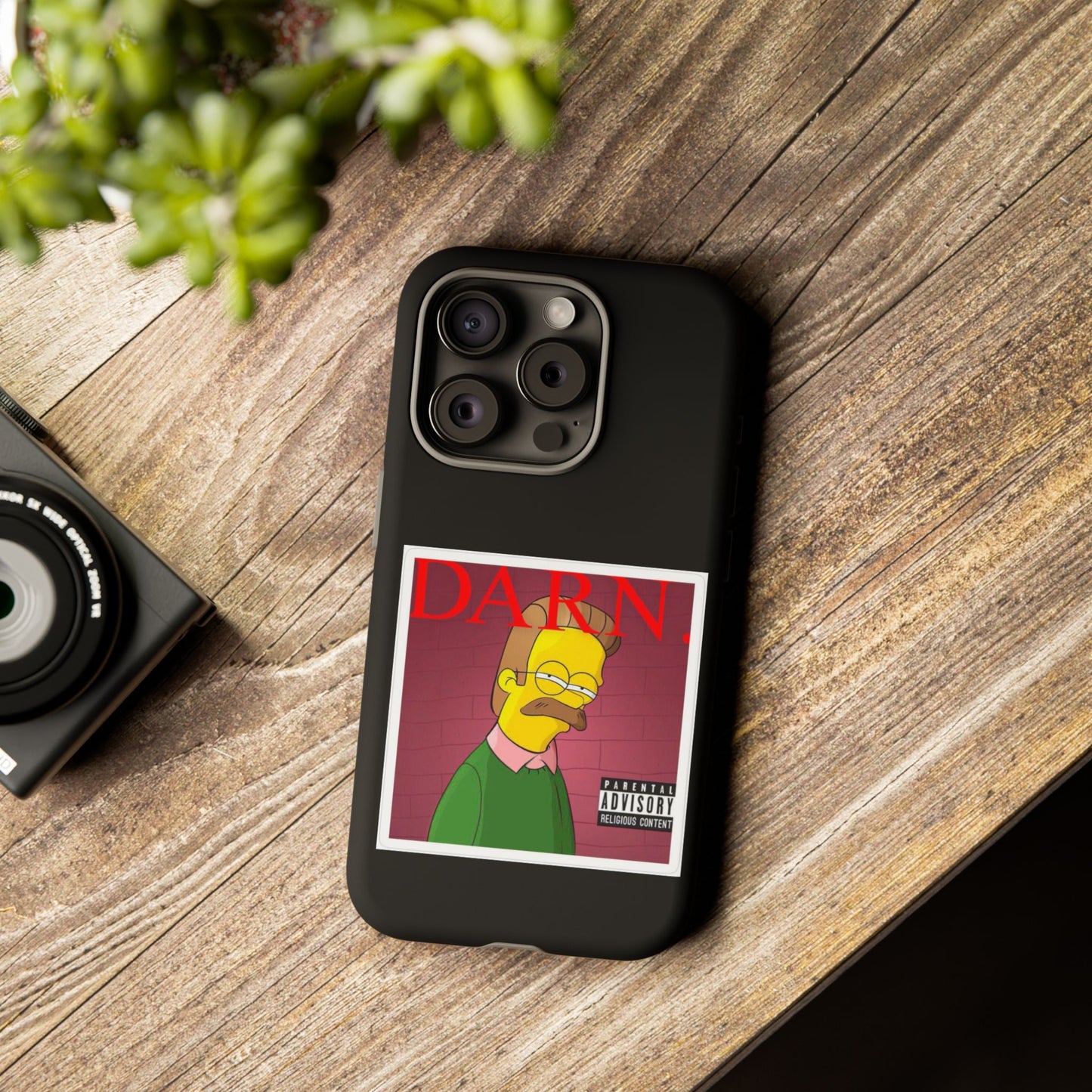 Kendrick Lamar X Simpsons "DARN" Ned Flanders Tough Phone Case – Funny Rap Mashup Cover for iPhone, Samsung, & More