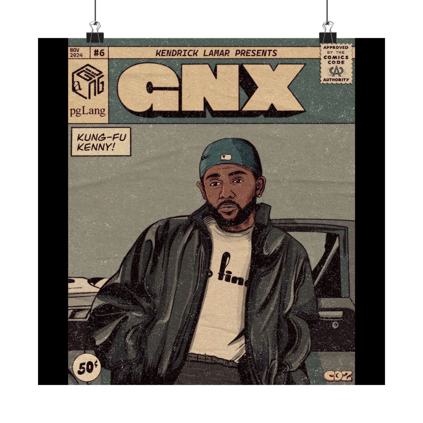 Kendrick Lamar "GNX" Comic Book Cover - Matte Poster – Wall Art Print | Hip-Hop Room Decor | Rap Album Cover Aesthetic