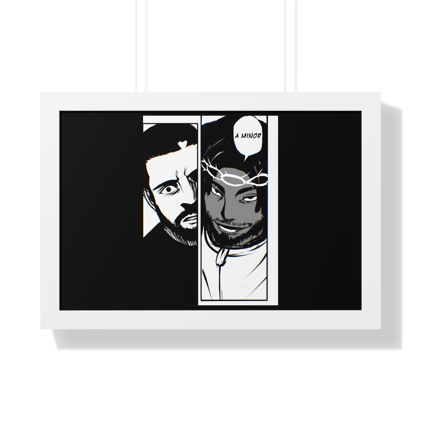 Kendrick Lamar Drake Anime Battle - Framed Comic Art Poster