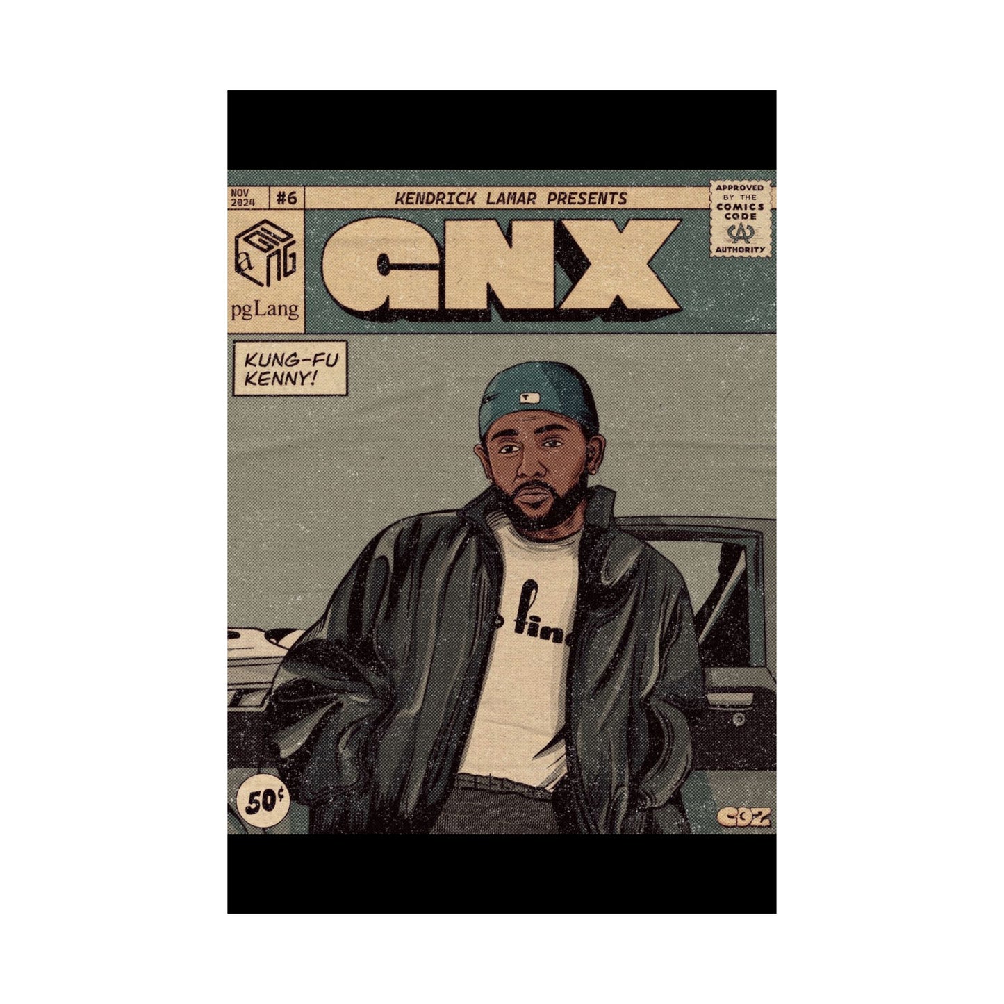Kendrick Lamar "GNX" Comic Book Cover - Matte Poster – Wall Art Print | Hip-Hop Room Decor | Rap Album Cover Aesthetic