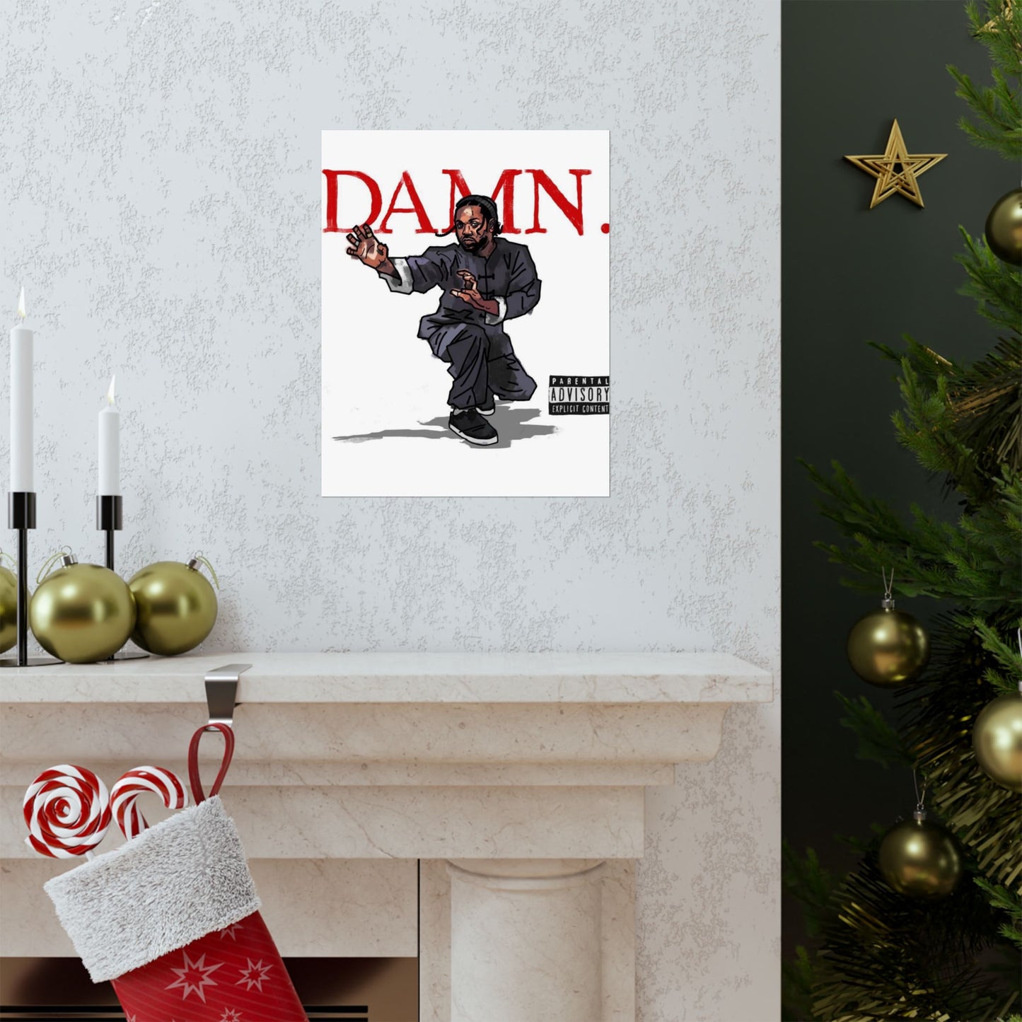 Kendrick Lamar "Kung Fu Kenny" DAMN Album - Matte Poster - Art Print – Hip Hop Matte Wall Decor – Rap Music Fan Gift