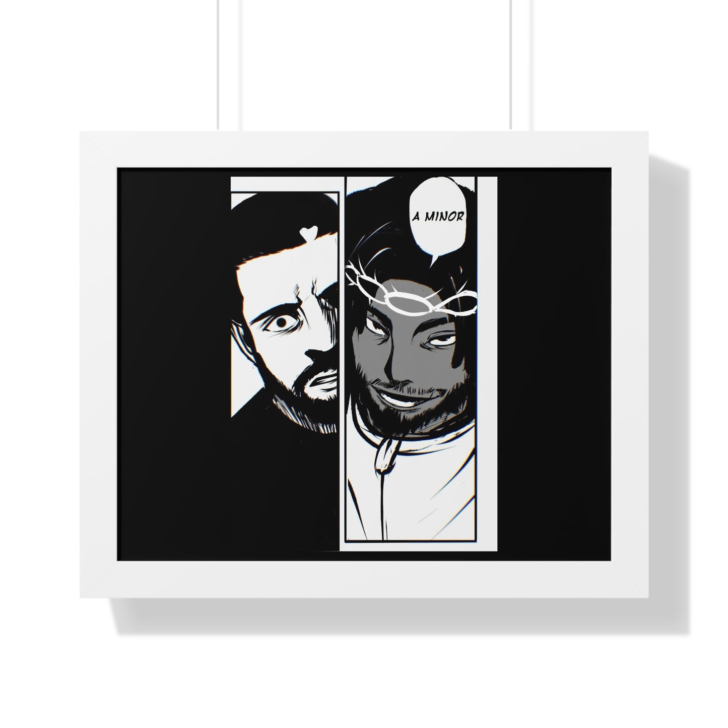 Kendrick Lamar Drake Anime Battle - Framed Comic Art Poster