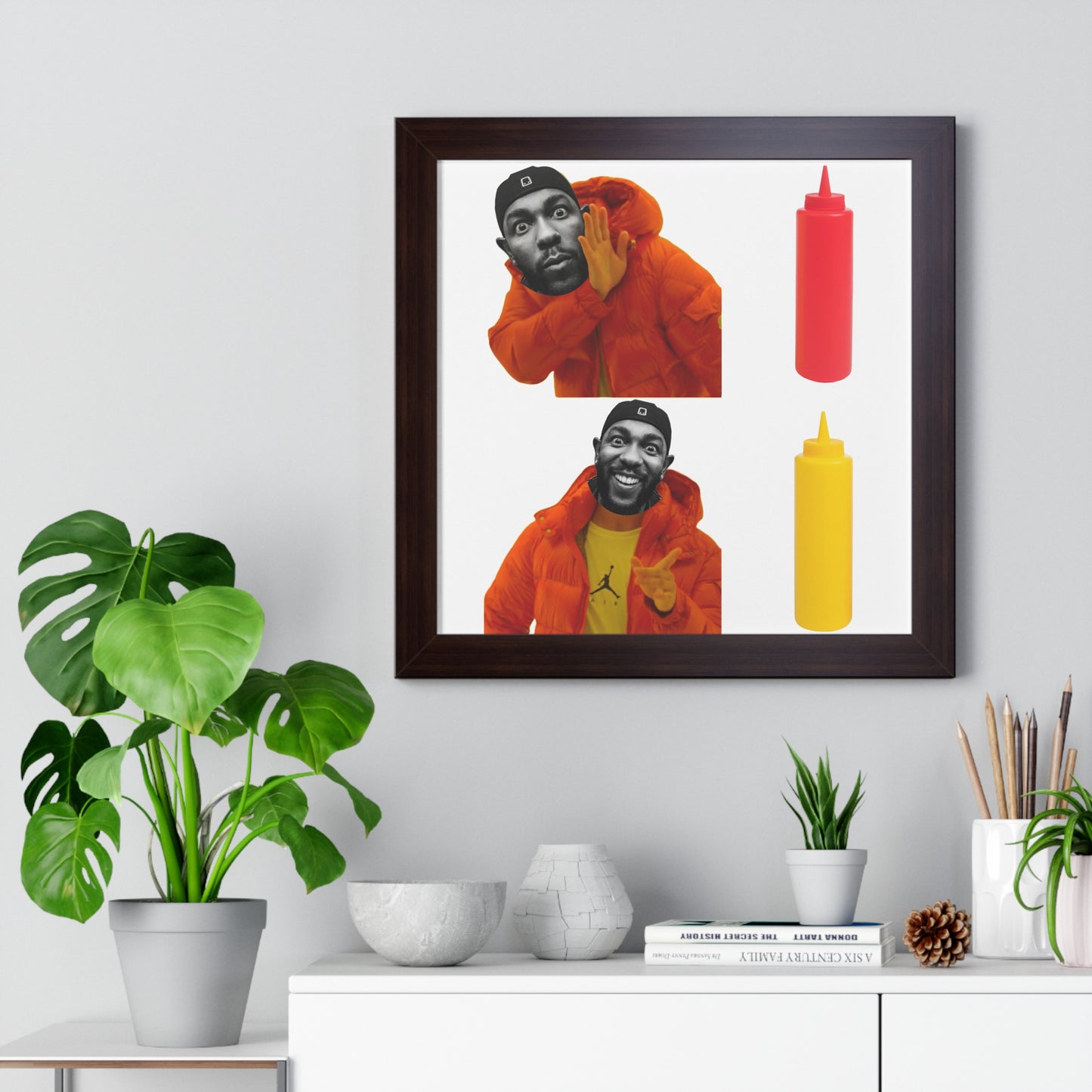 Kendrick Lamar MUSTARD Drake Meme - Framed Poster