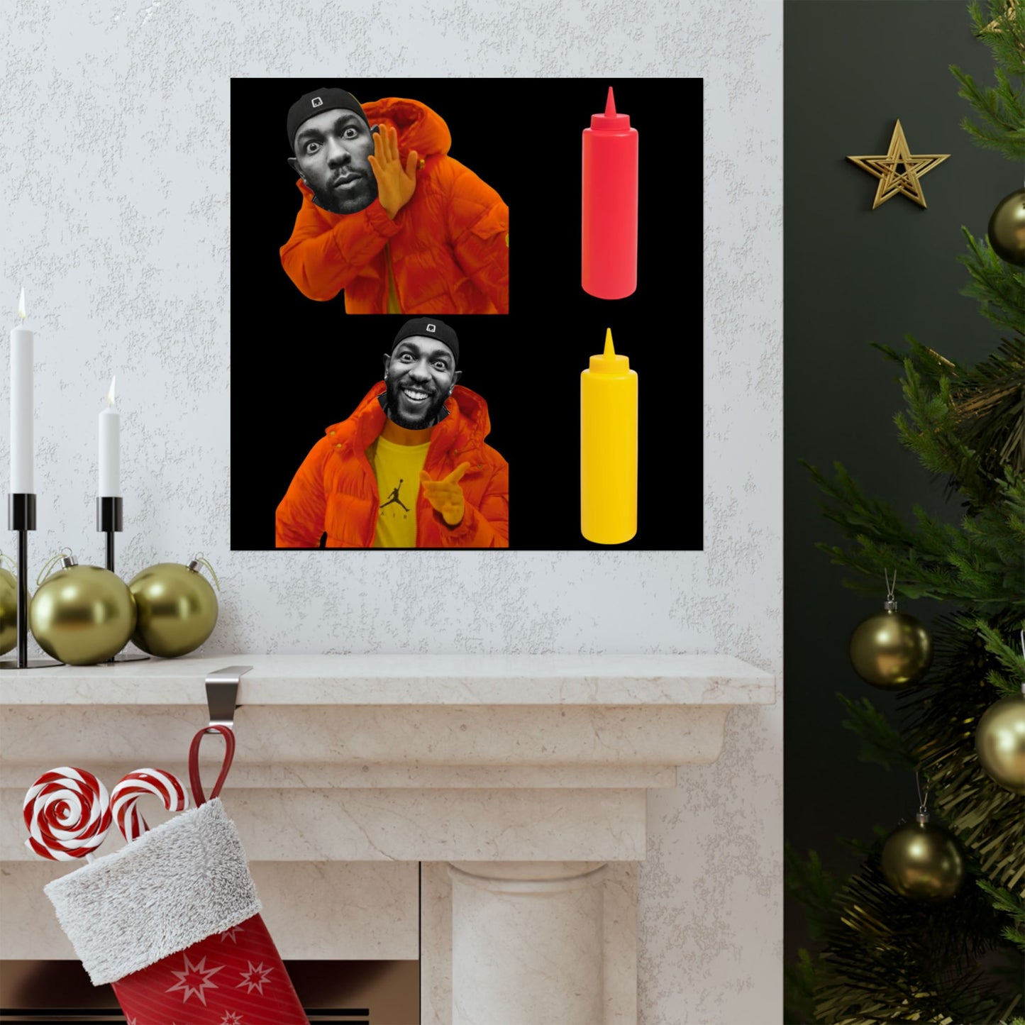 Kendrick Lamar MUSTARD Drake Meme - Matte Posters, Vibrant