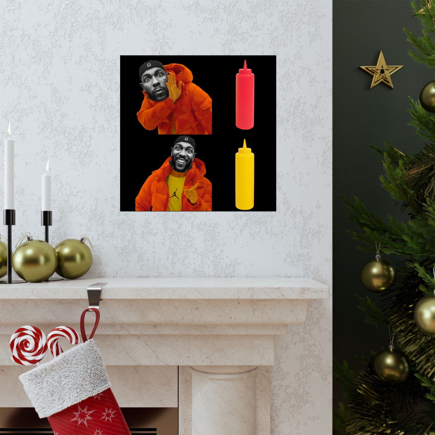 Kendrick Lamar MUSTARD Drake Meme - Matte Posters, Vibrant