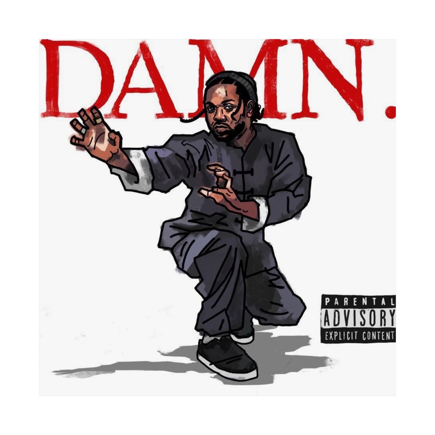Kendrick Lamar "Kung Fu Kenny" DAMN Album - Matte Poster - Art Print – Hip Hop Matte Wall Decor – Rap Music Fan Gift